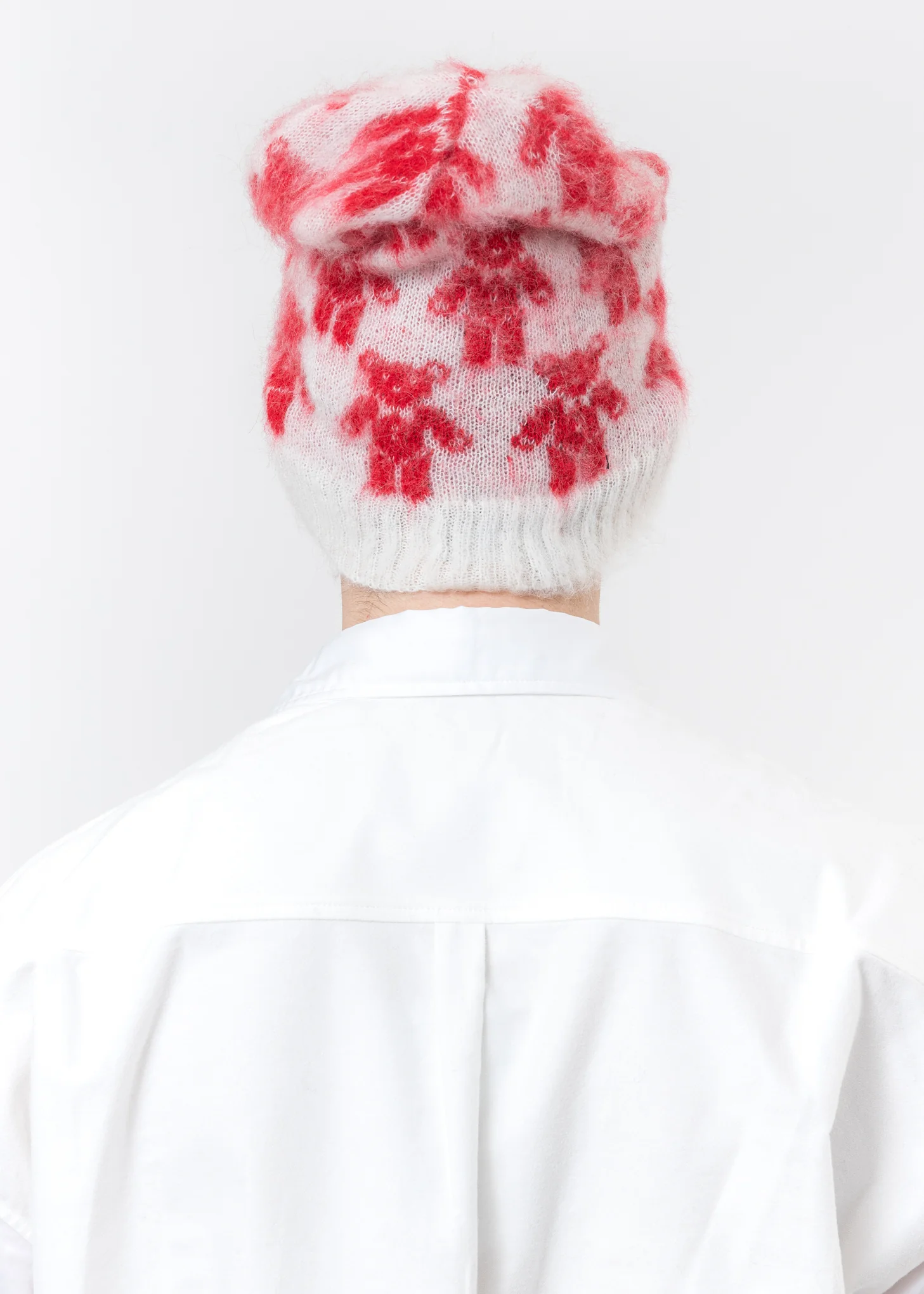 White Red Teddies Beanie - Image 3