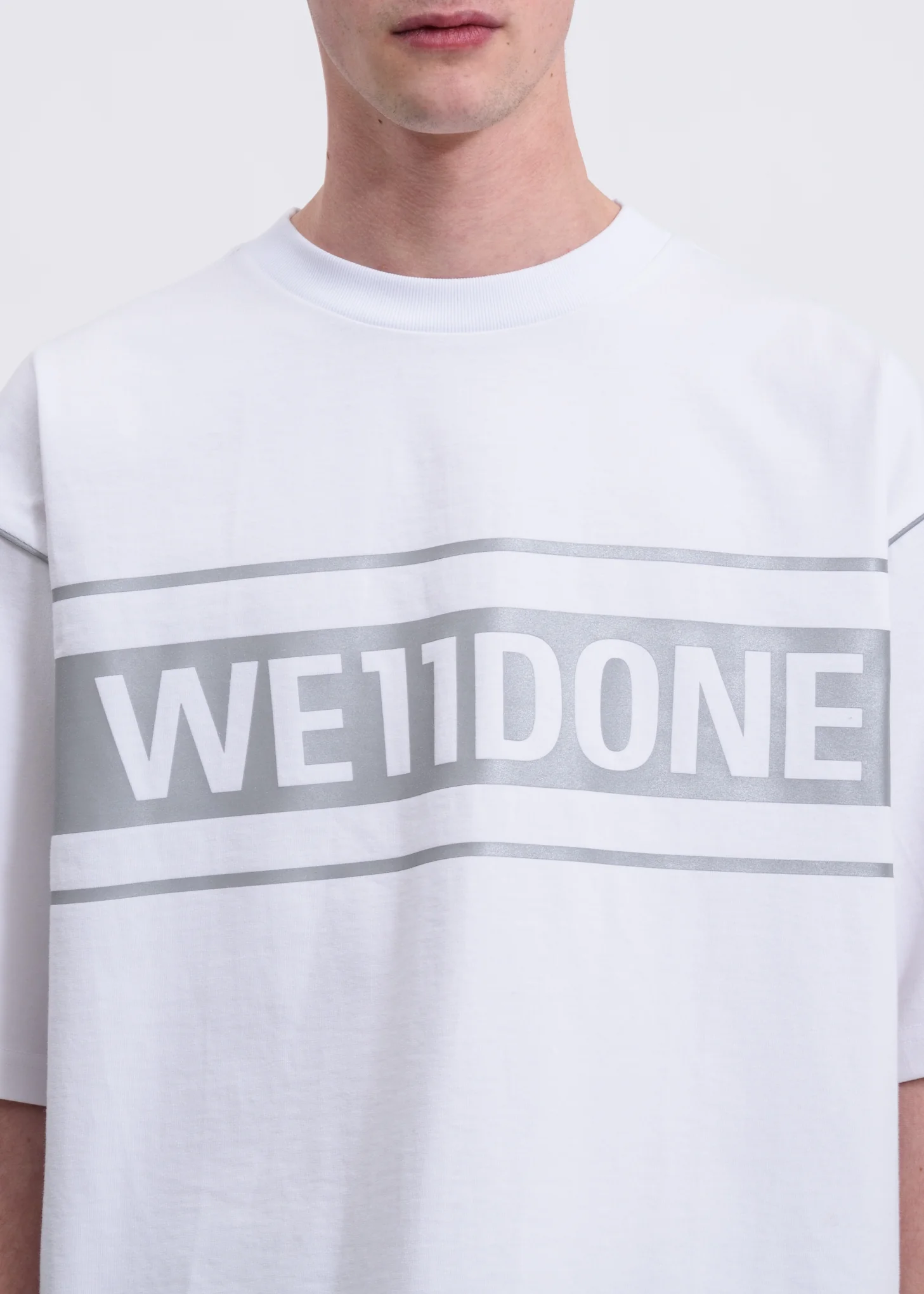 White Reflective Logo T-Shirt - Image 3