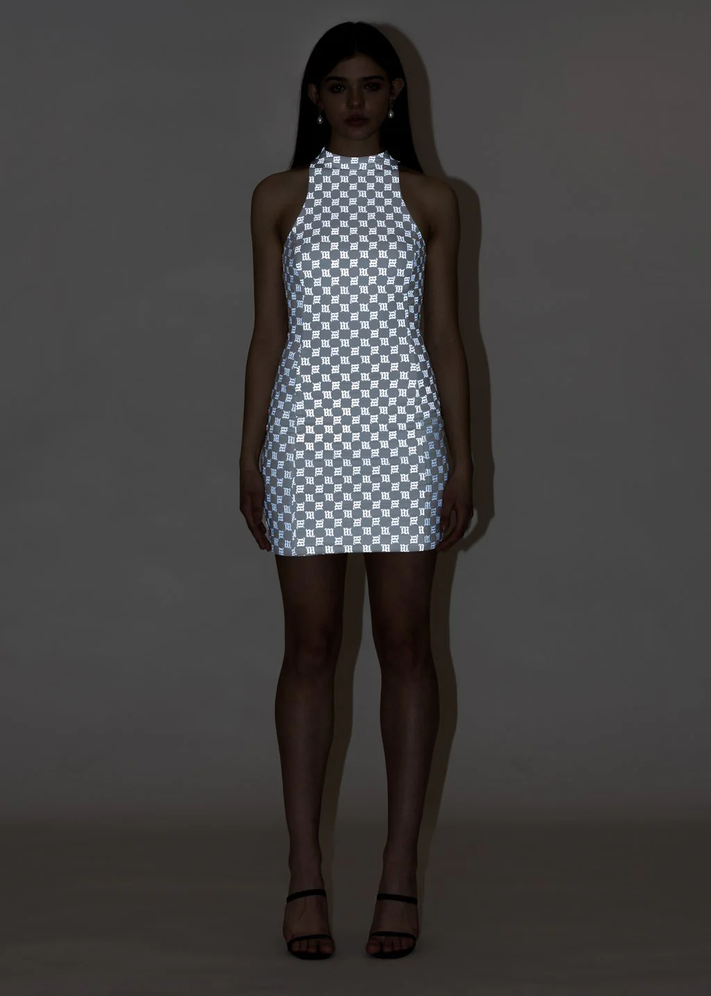 White Reflective Monogram Lara Mini Dress - Image 2