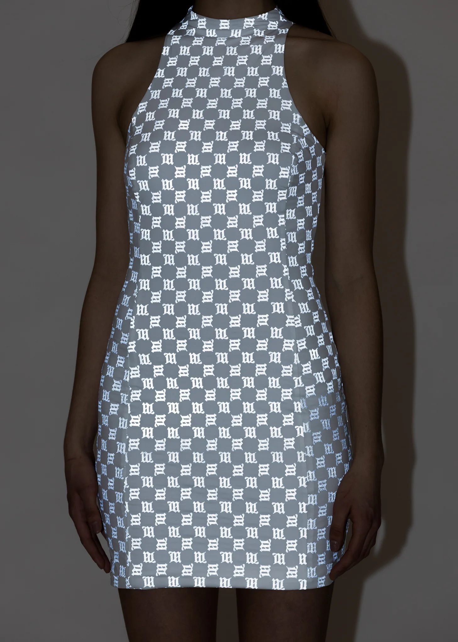 White Reflective Monogram Lara Mini Dress - Image 3
