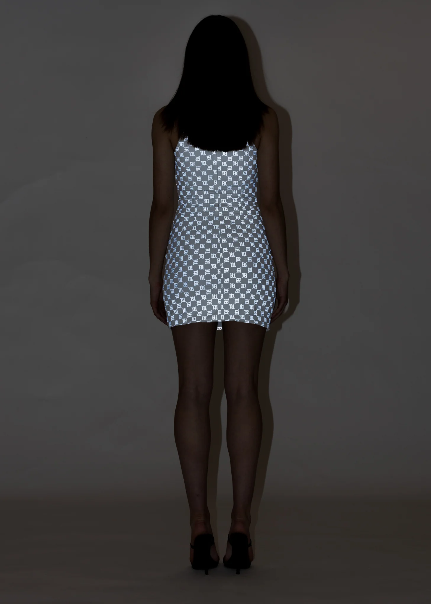 White Reflective Monogram Lara Mini Dress - Image 4