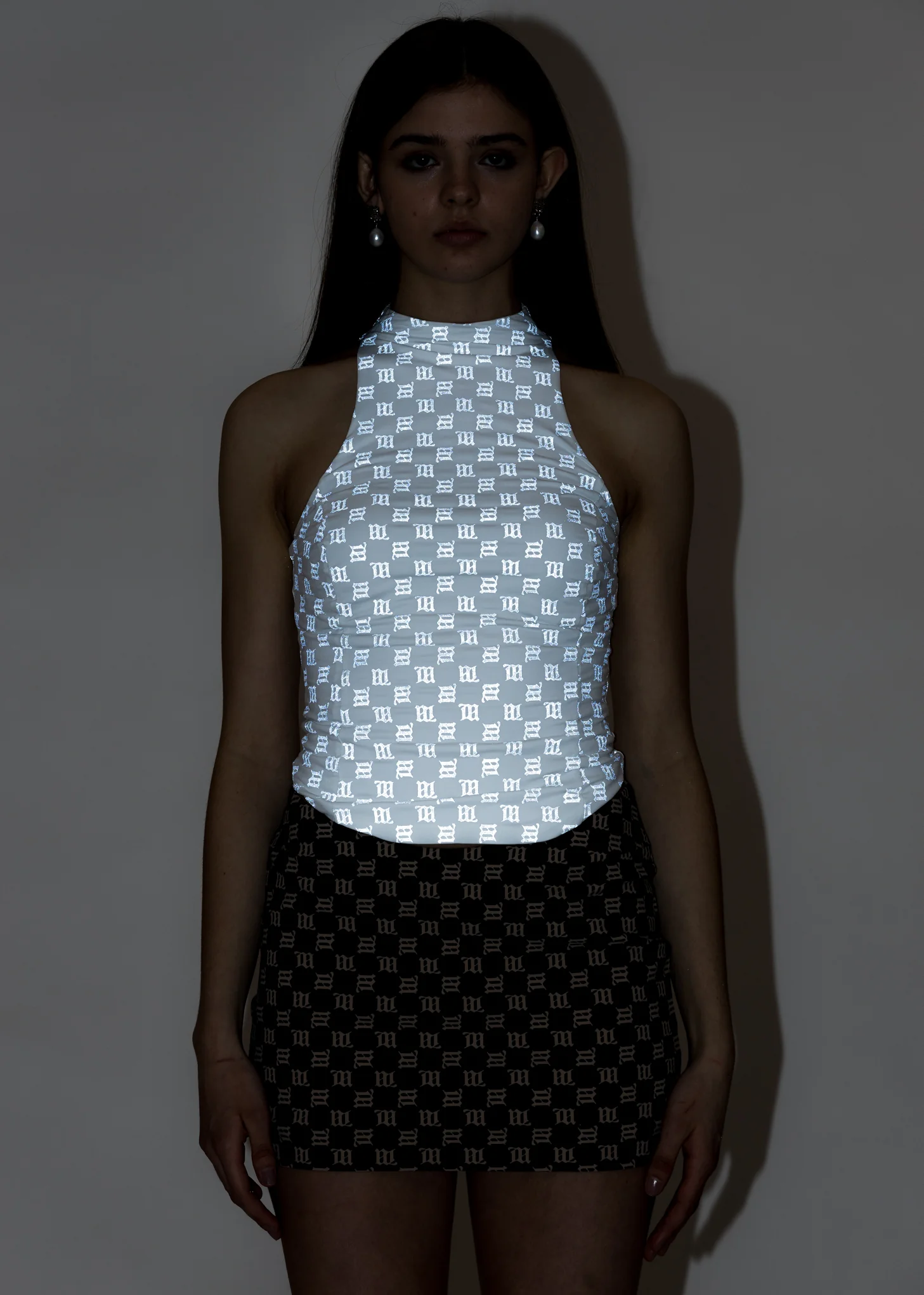 White Reflective Monogram Lara Top - Image 2