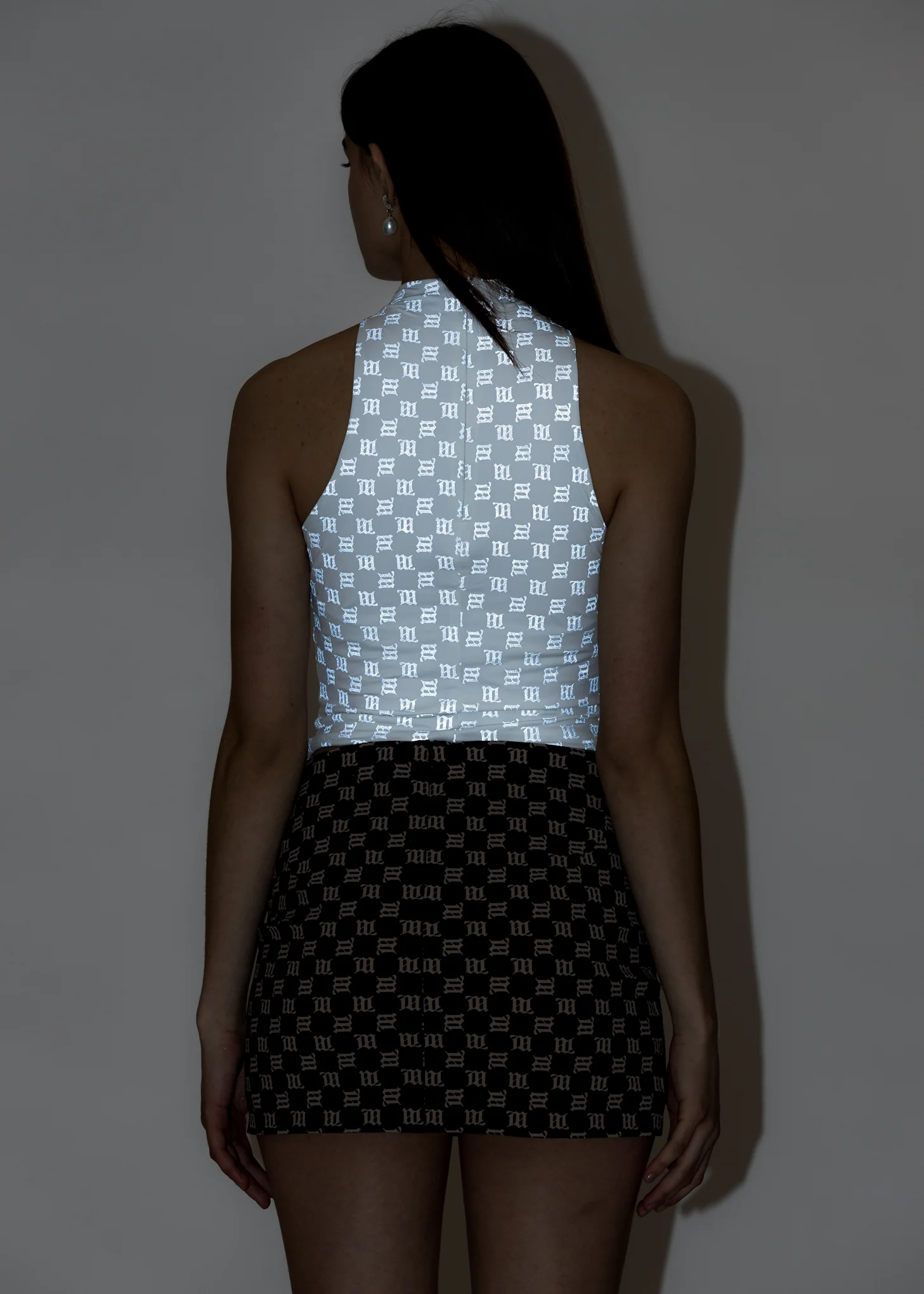 White Reflective Monogram Lara Top - Image 4