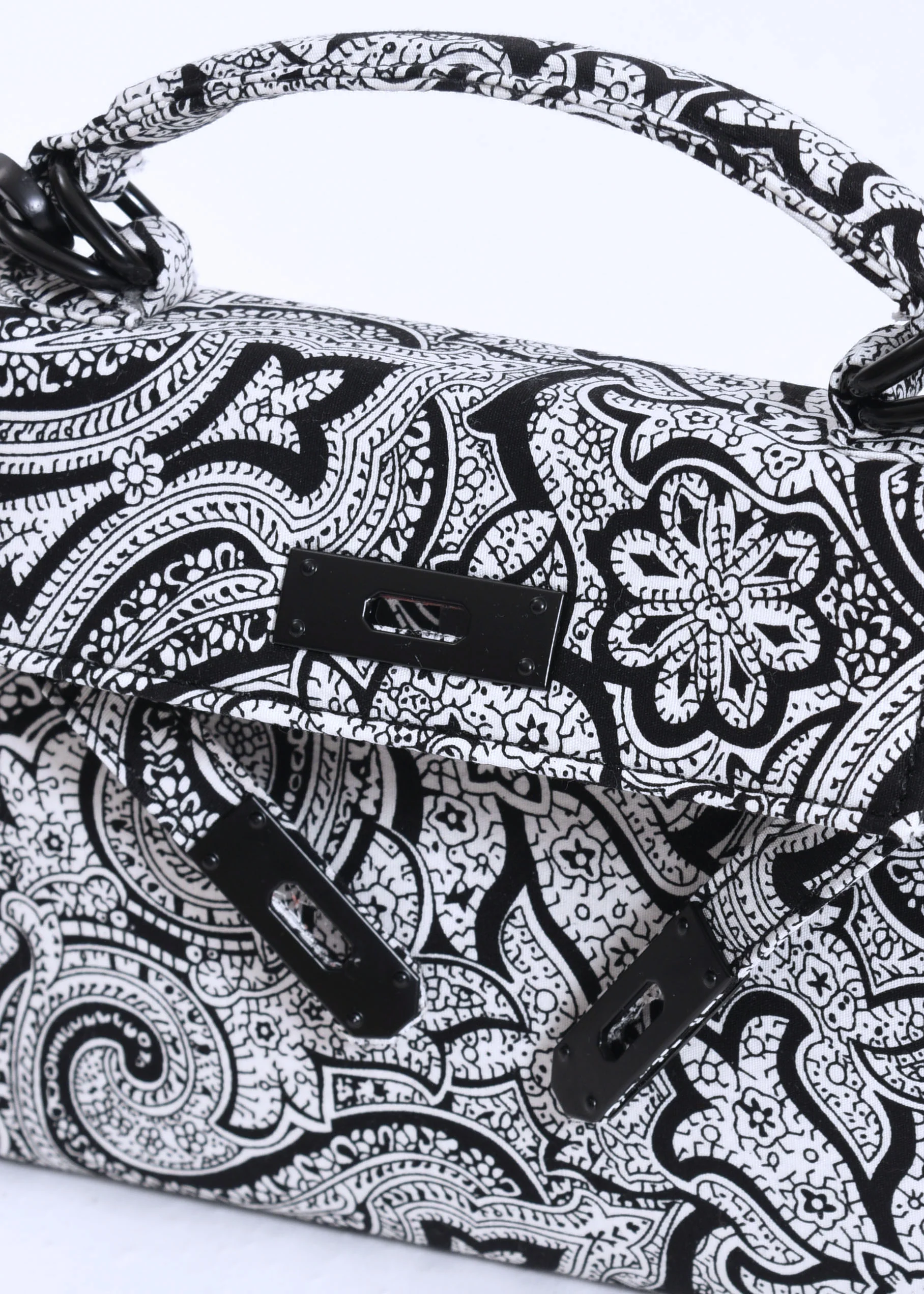 White Remade Bandana Bag (Black Buckle) - Image 4