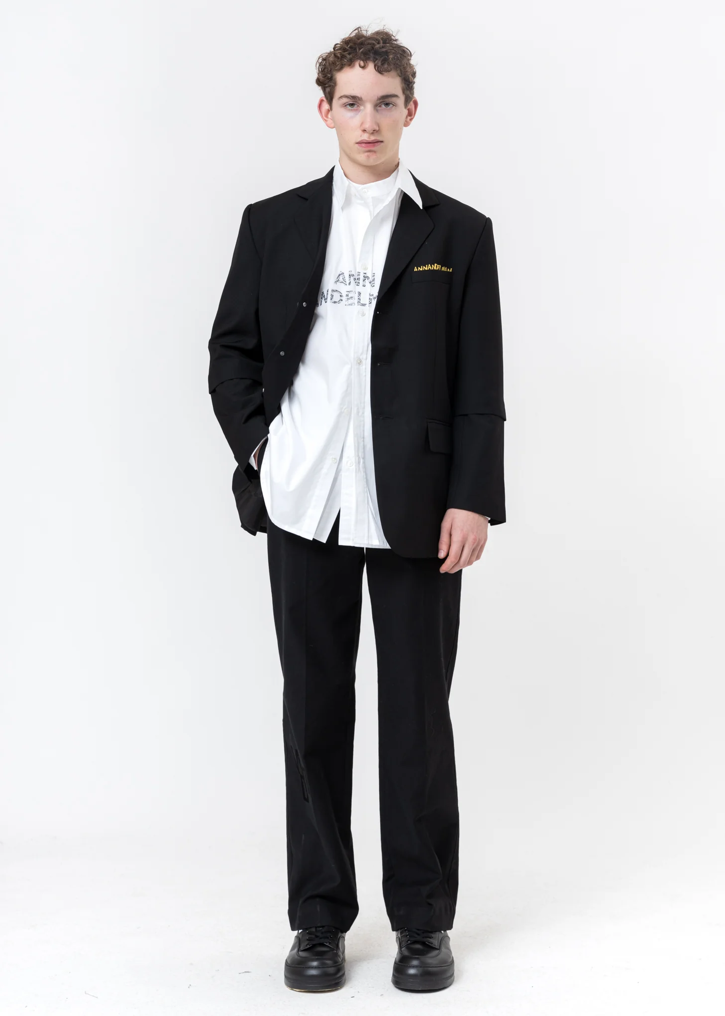 White Rhinestone Logo Shirt - Image 9