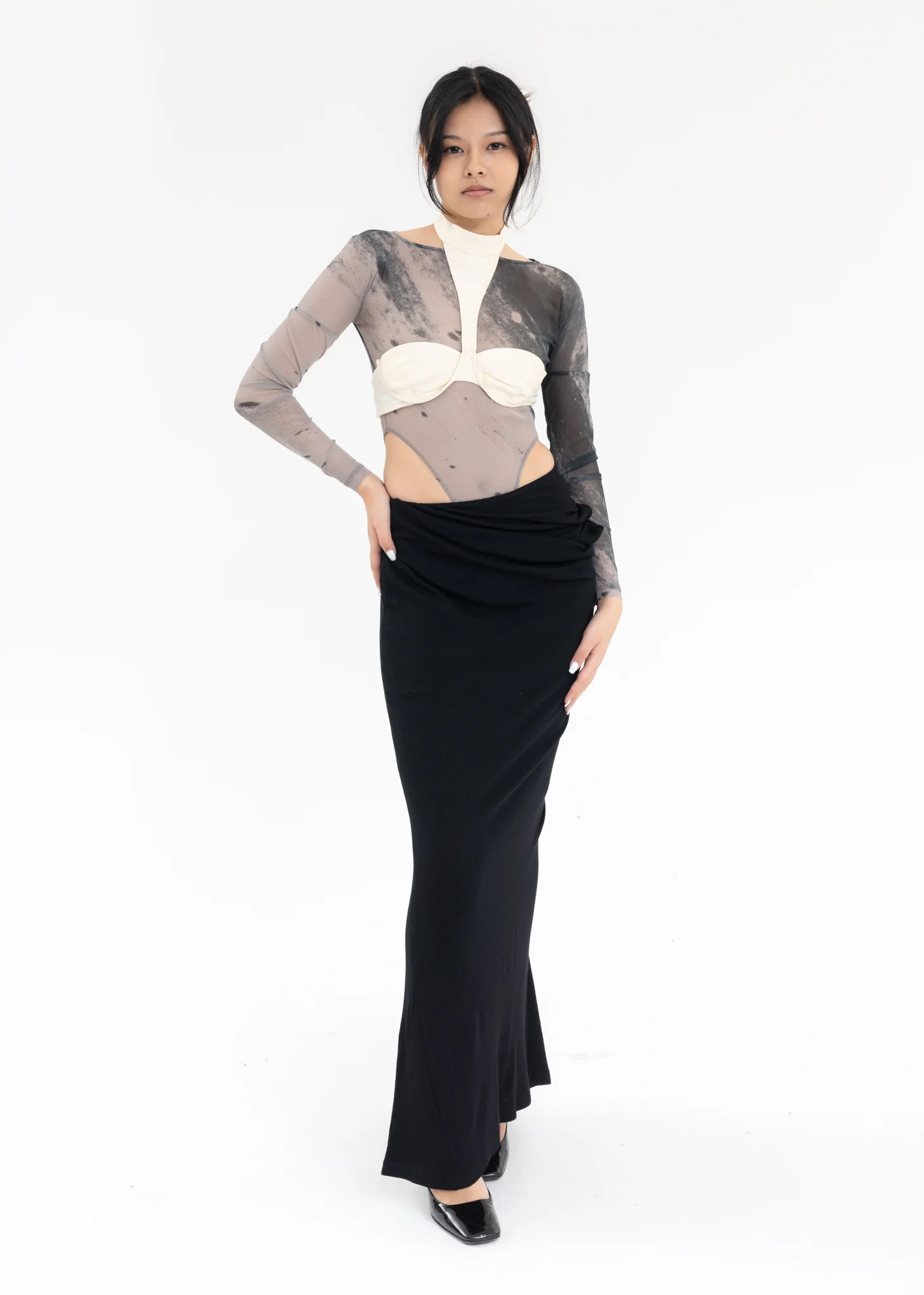 White Round Neck Velvet Bra Top - Image 6
