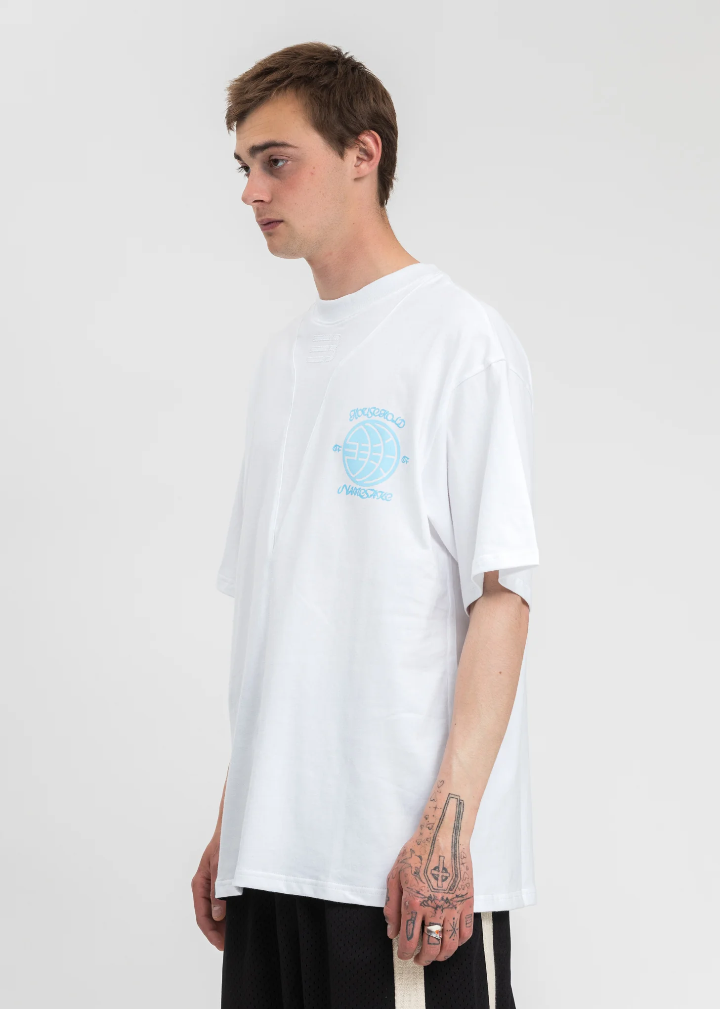 White Sava Oversized Scrimmage T-Shirt - Image 3