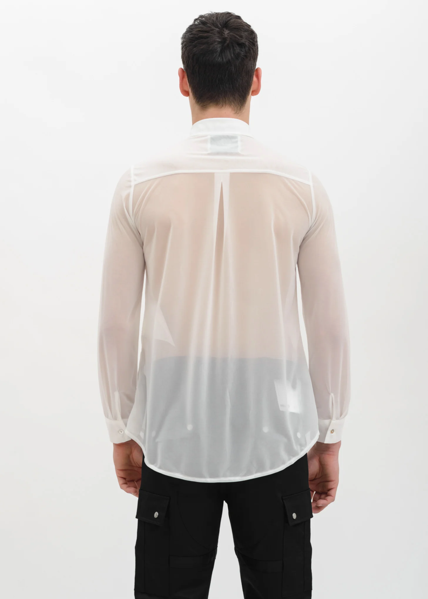 White Semi Transparent Shirt - Image 4