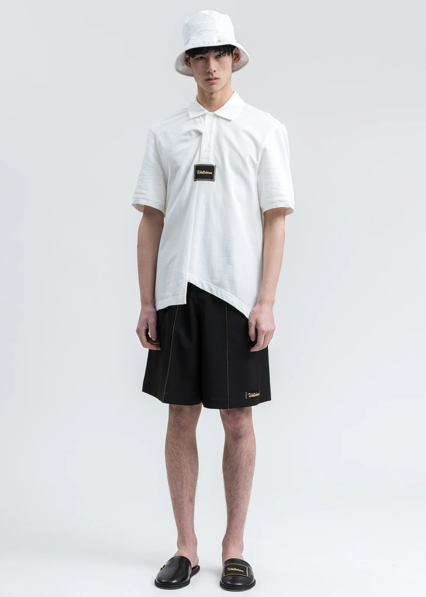 White Seven Panel Bucket Hat - Image 4