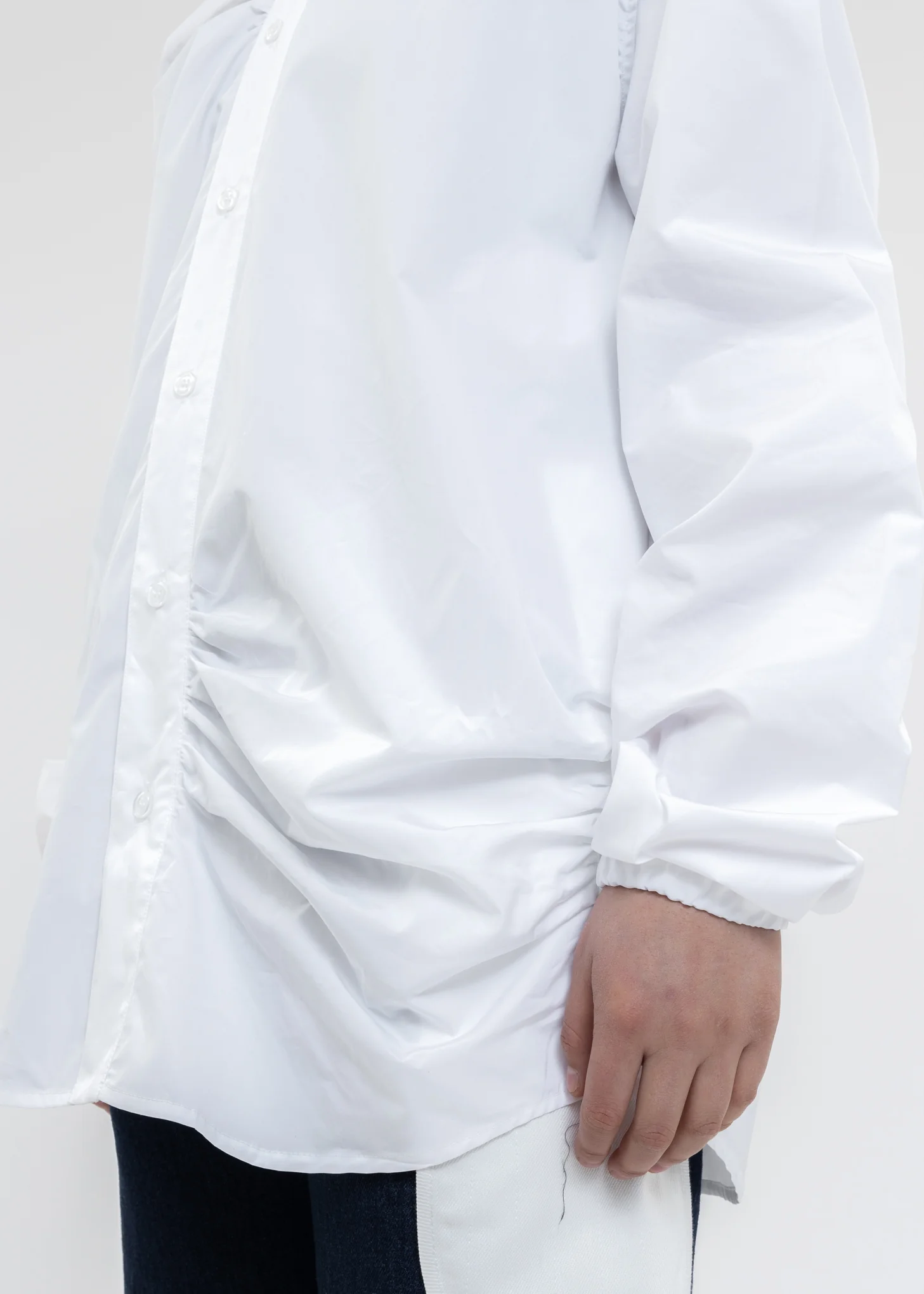 White Shirt With Shirring Detail - Image 6