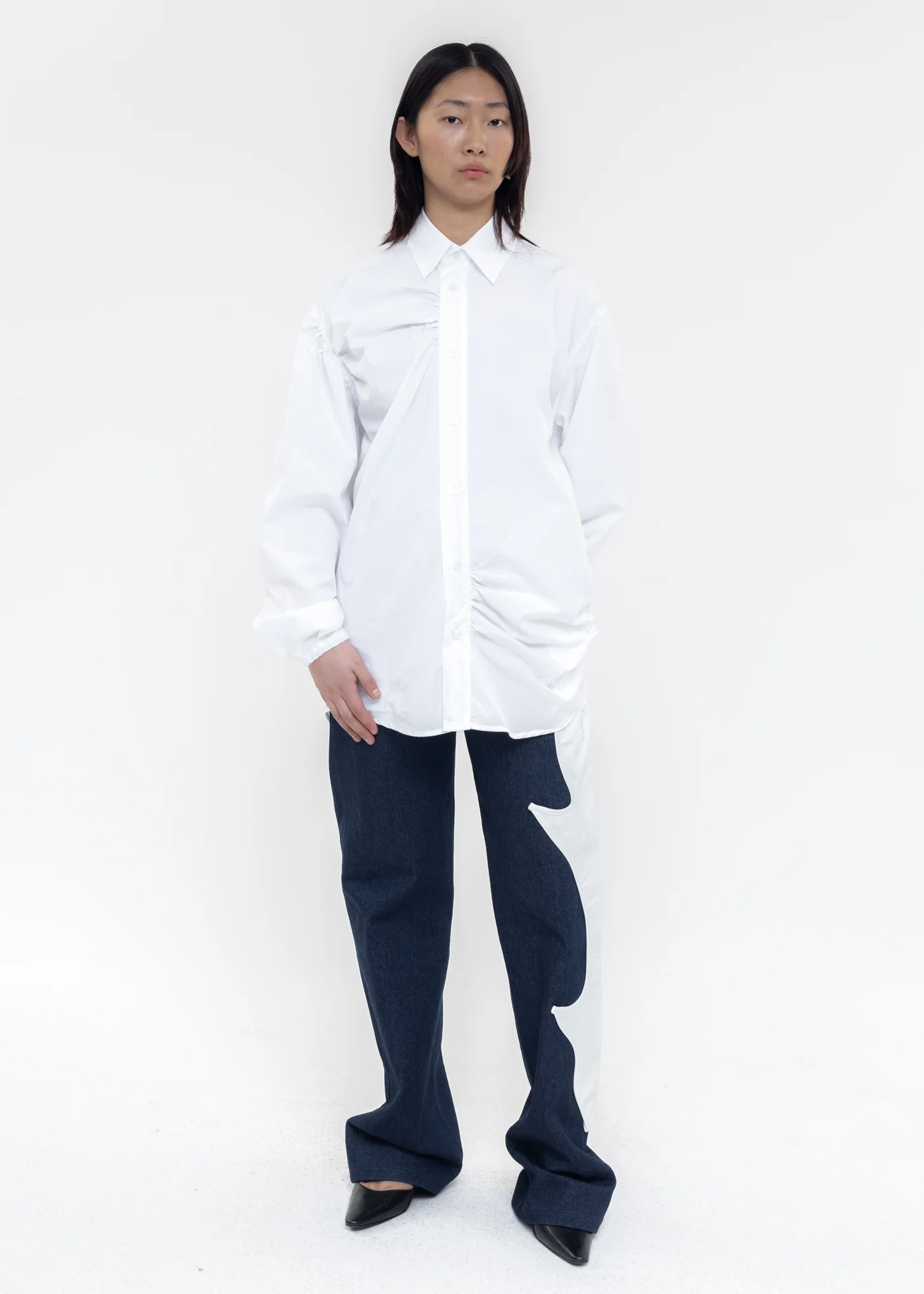 White Shirt With Shirring Detail - Image 8