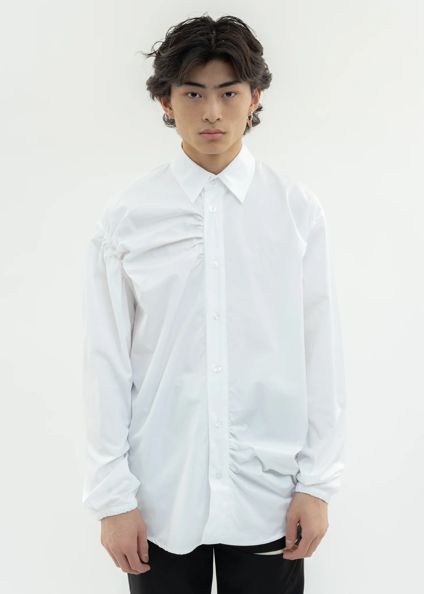 White Shirt With Shirring Detail