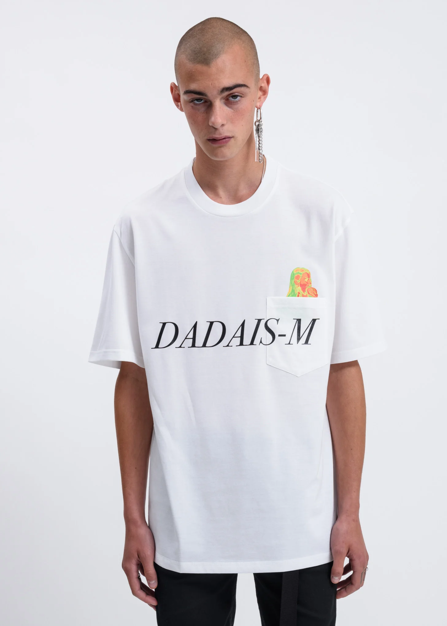 White SIGNAL NOISE Print T-shirt