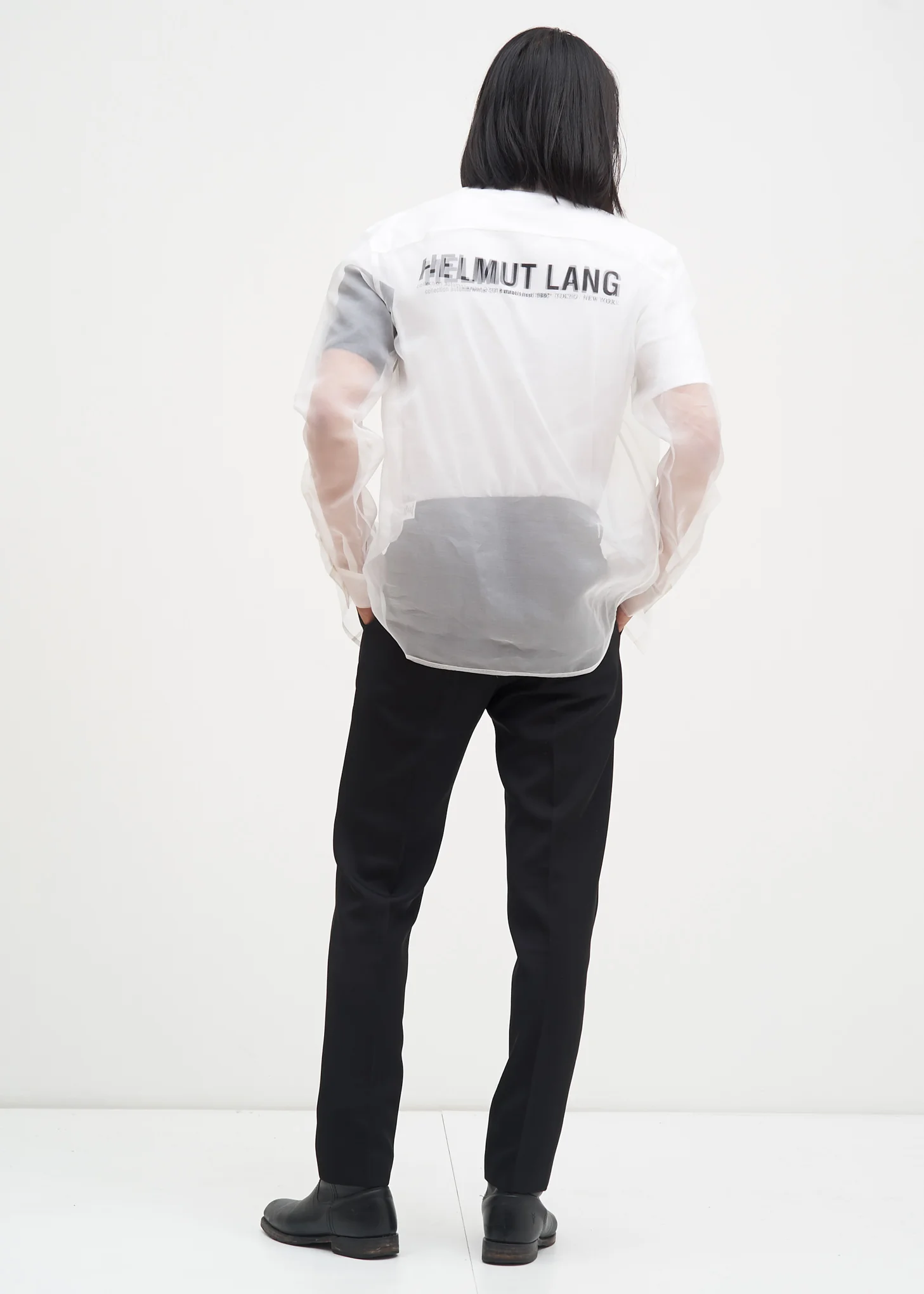 White Silk Logo Shirt - Image 3