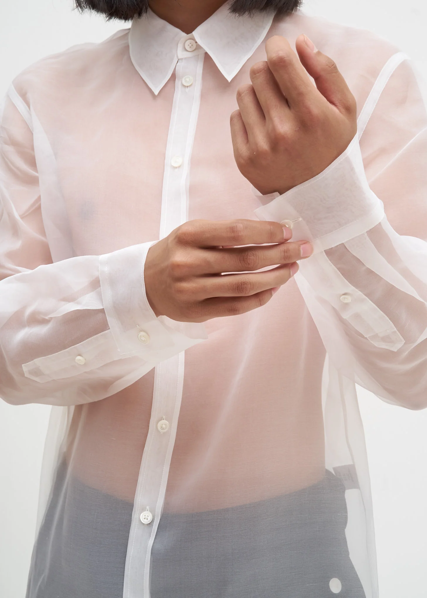 White Silk Logo Shirt - Image 6