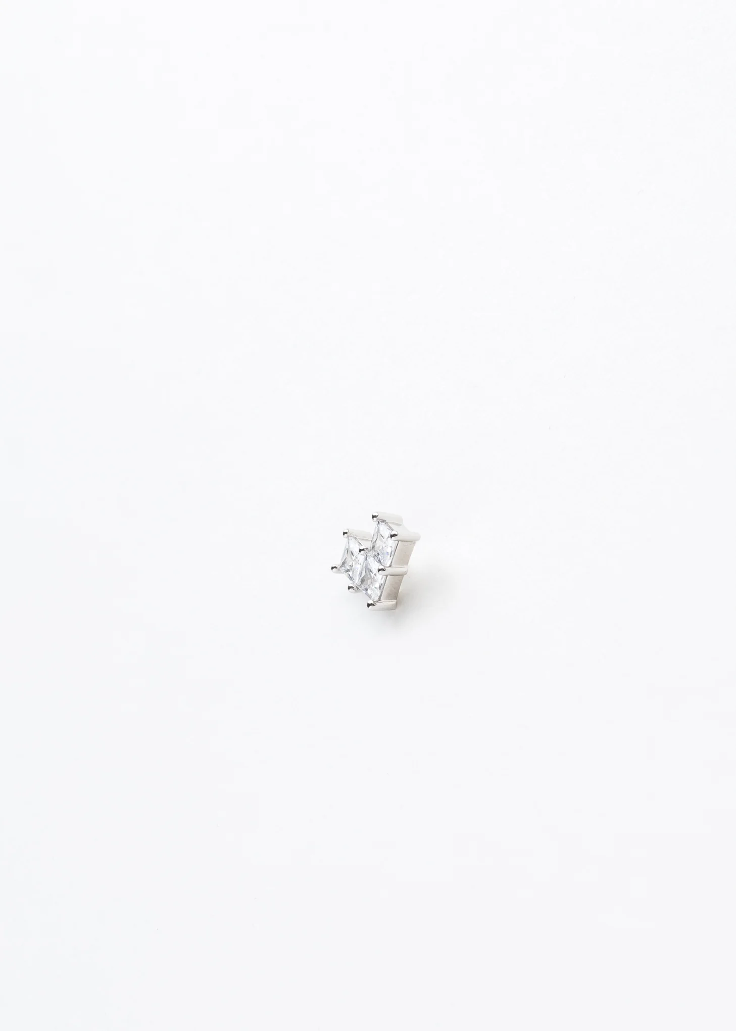 White Single Rhinestone Heart Earring - Single - Image 4