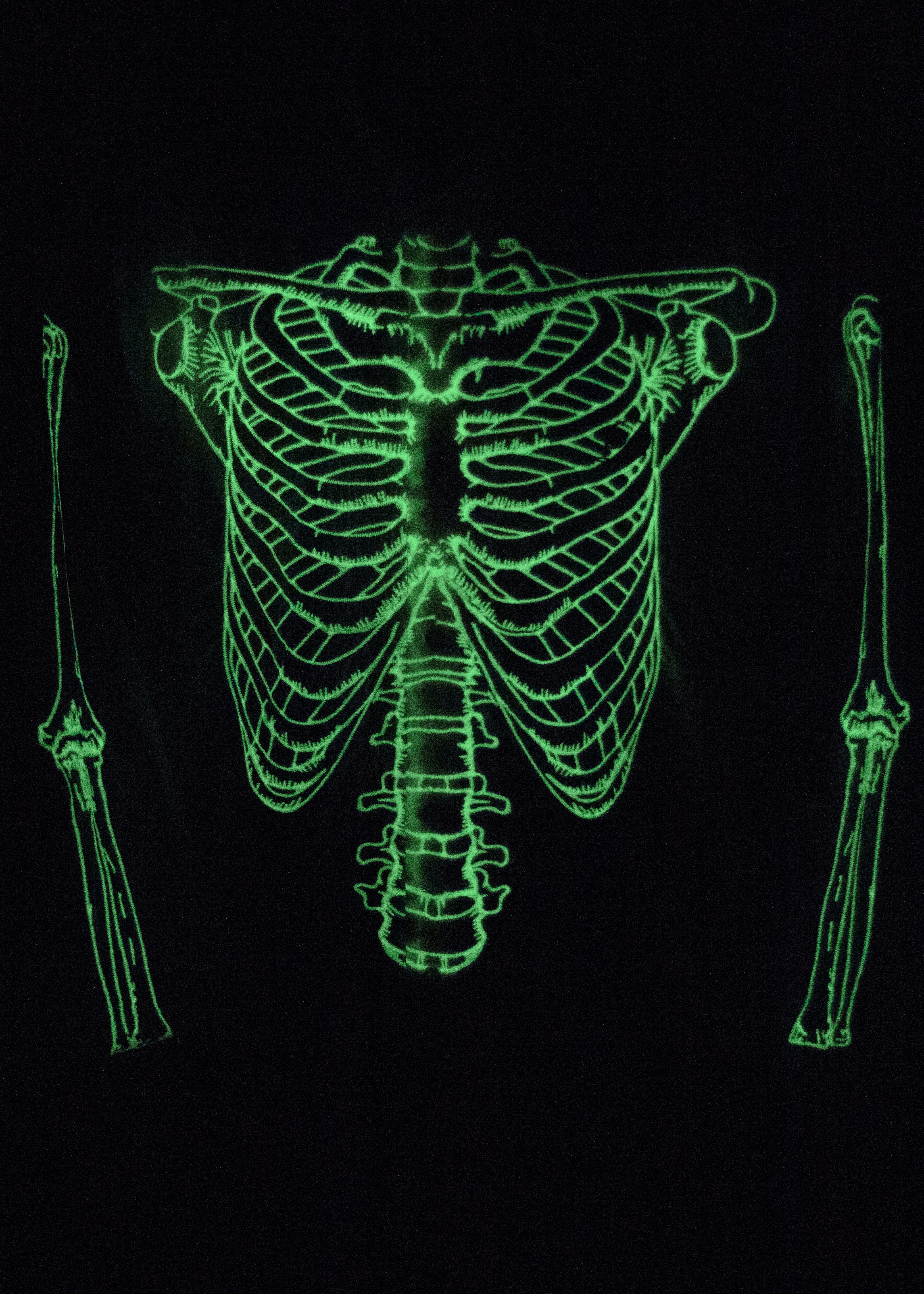 White Skeleton Embroidered Shirt - Image 2