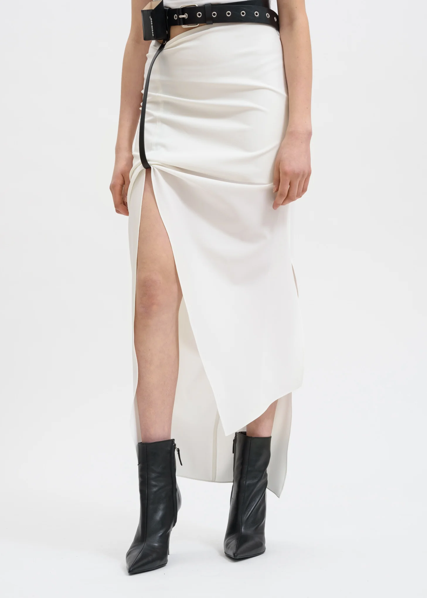 White Skirt w/ Leather Belt
