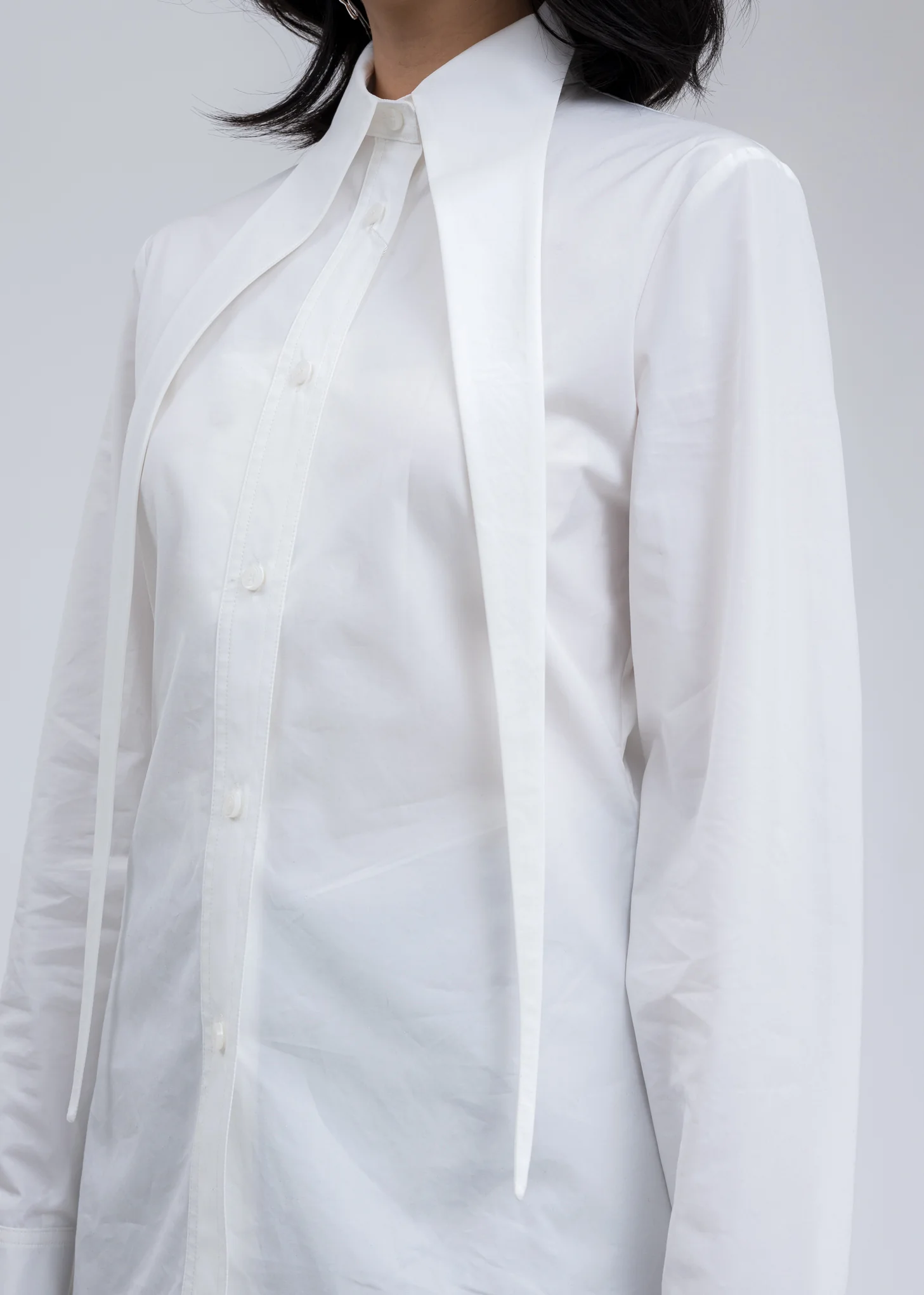White Slim Fitneo Elf Collar Shirt - Image 2