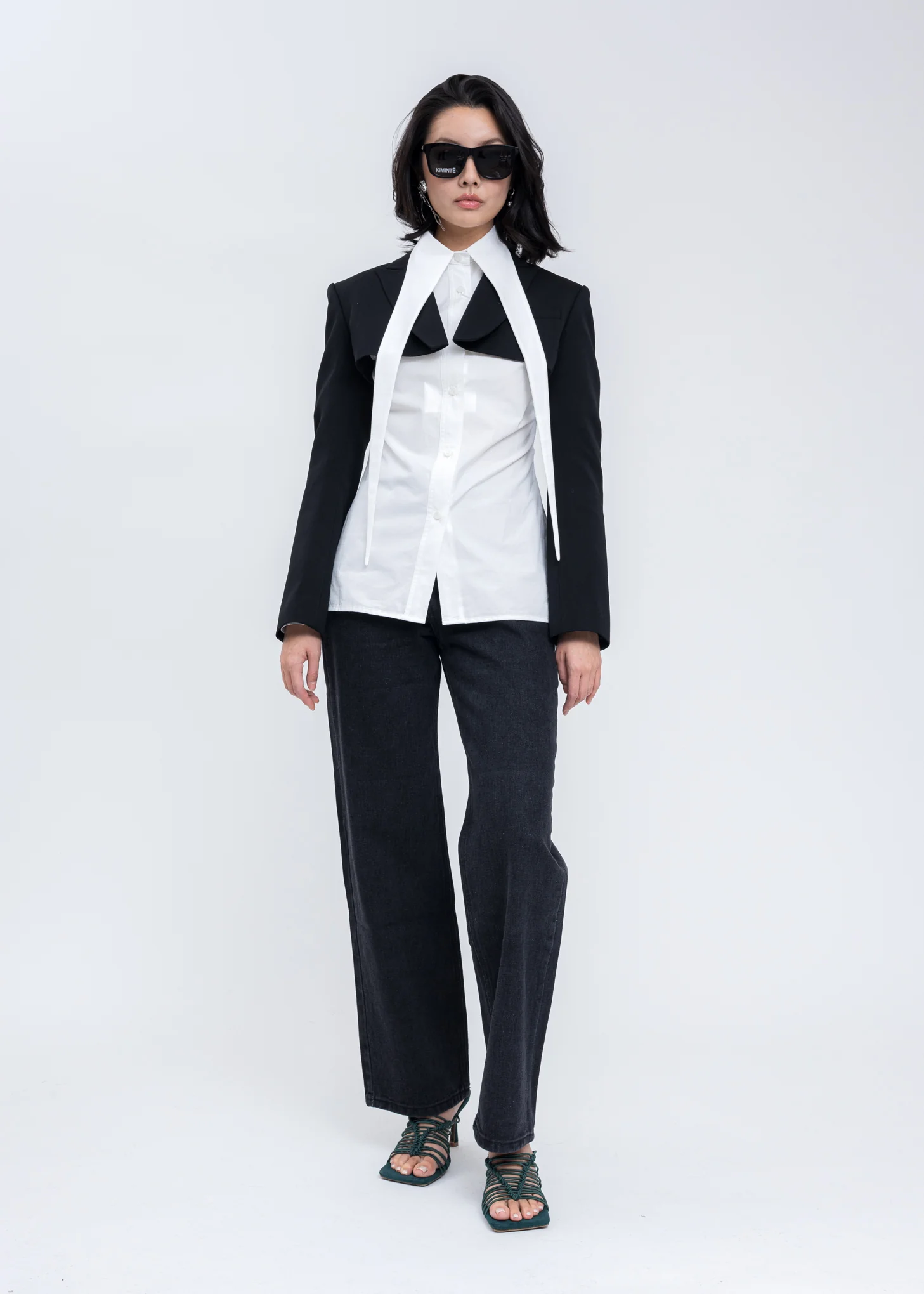White Slim Fitneo Elf Collar Shirt - Image 7