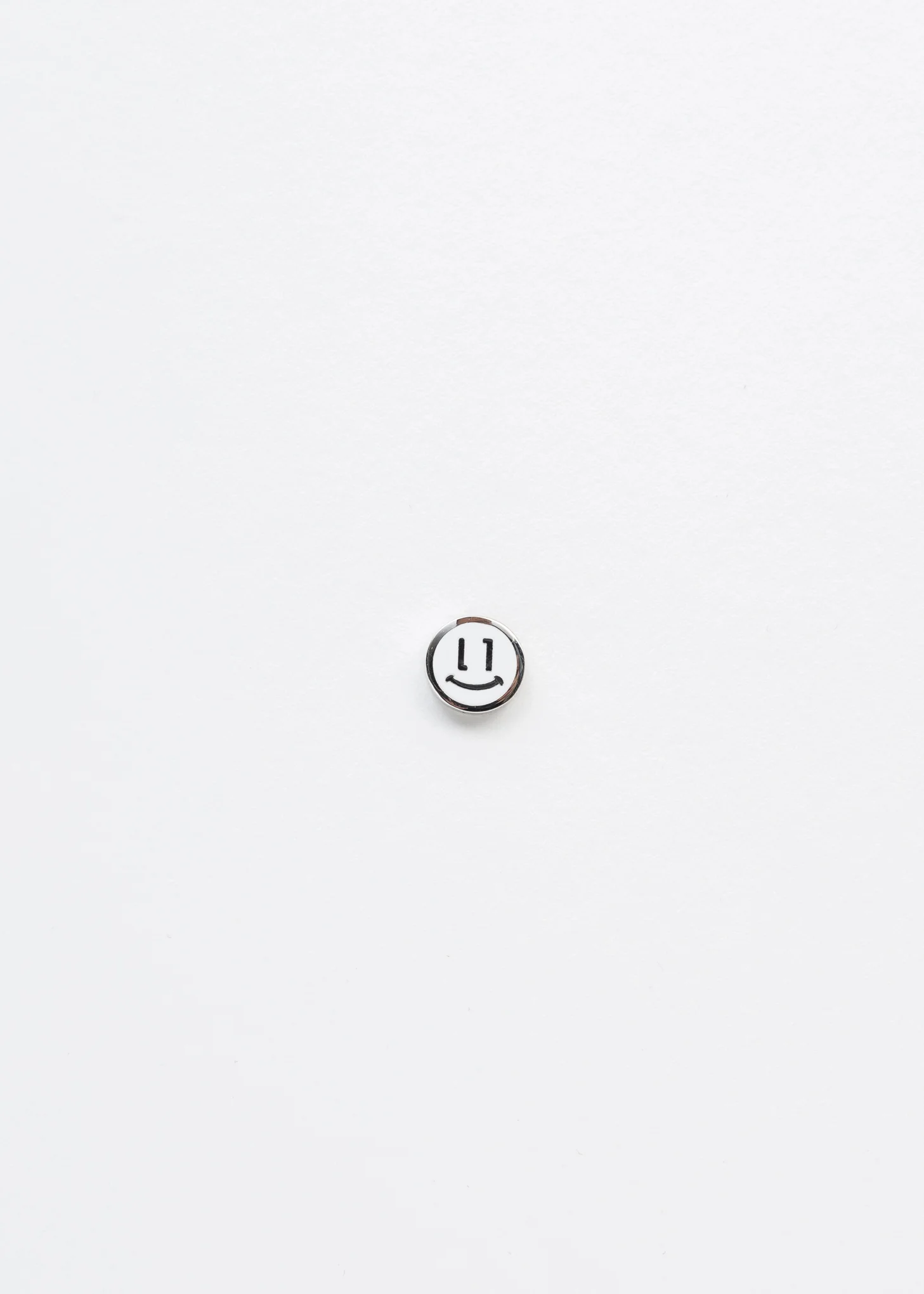 White Smiley Face Earring - Single