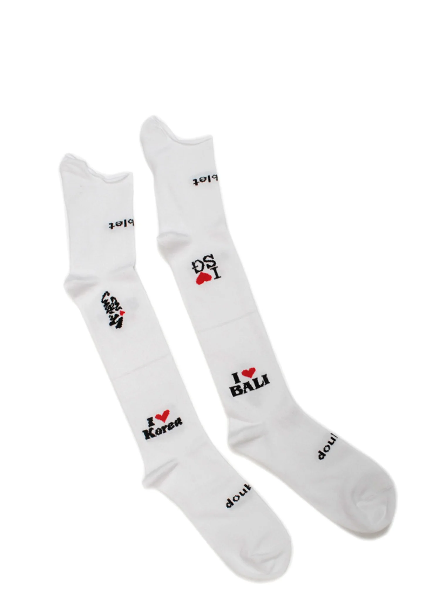 White Souvenir High Socks