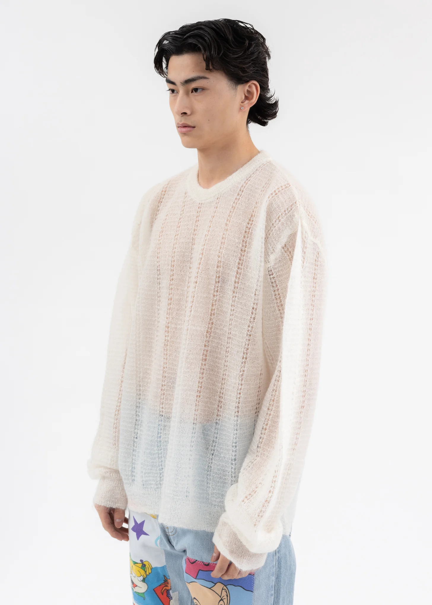 White SPIDER MOHAIR KNIT - Image 3