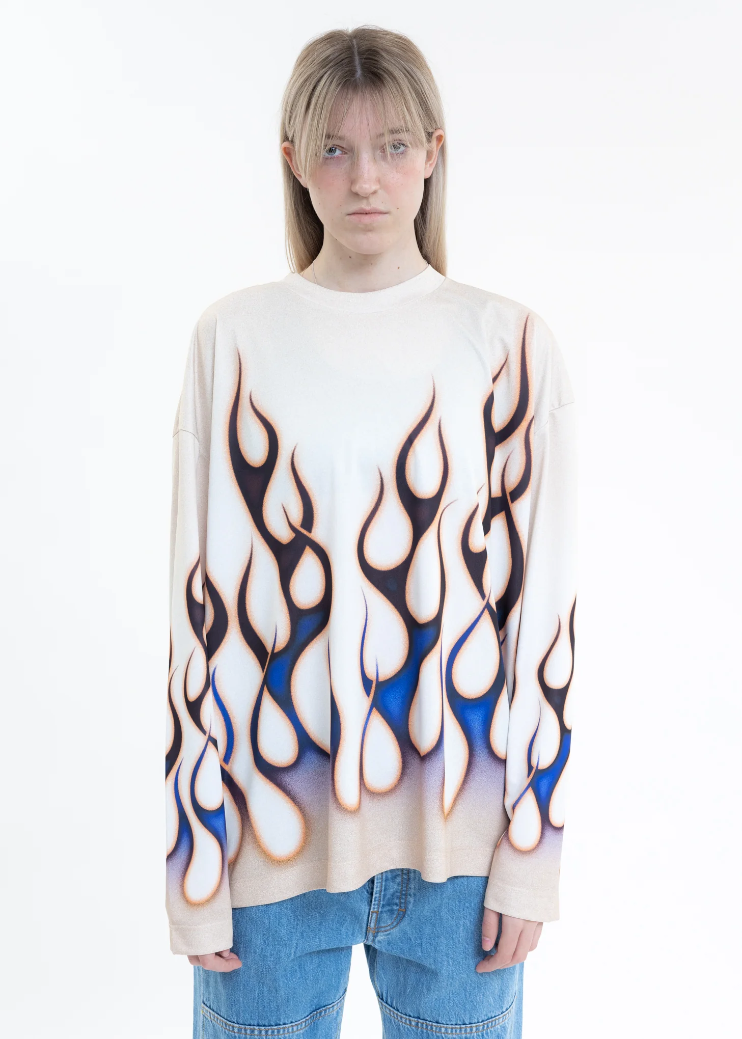 White SPIRIT FLAMING LS T-Shirt