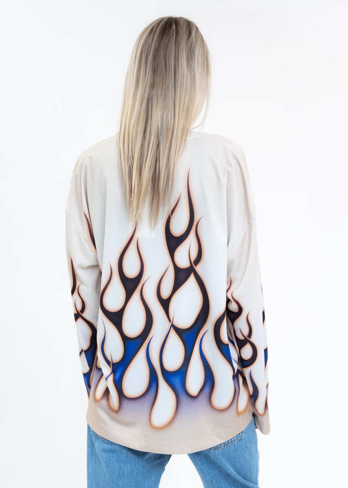 White SPIRIT FLAMING LS T-Shirt - Image 3