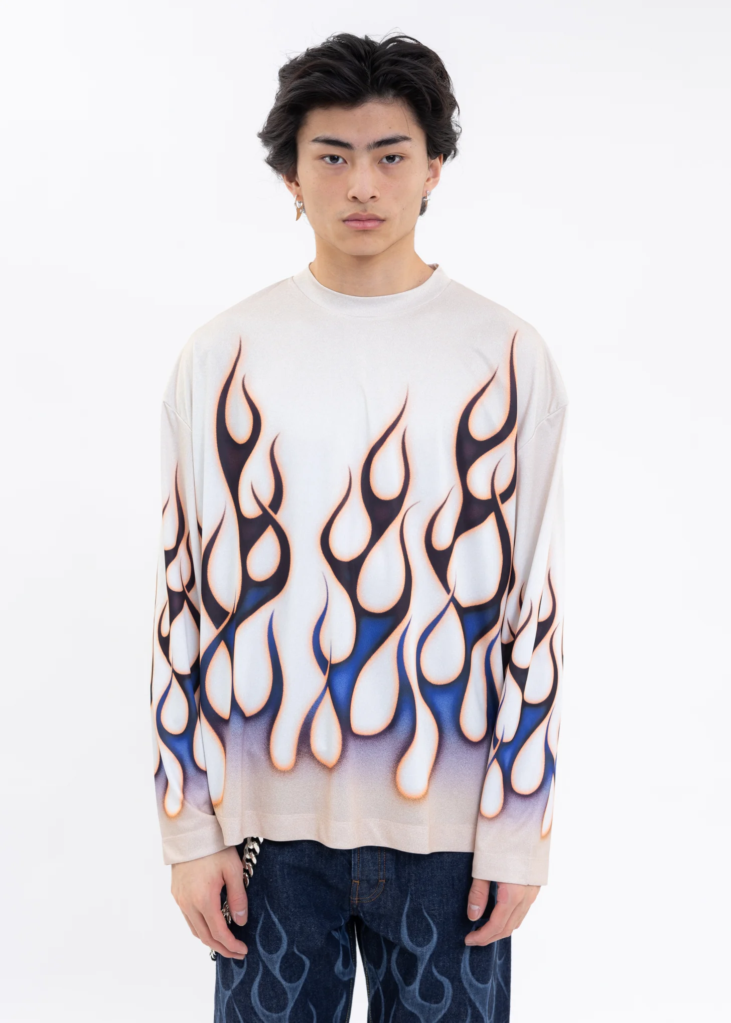 White SPIRIT FLAMING LS T-Shirt