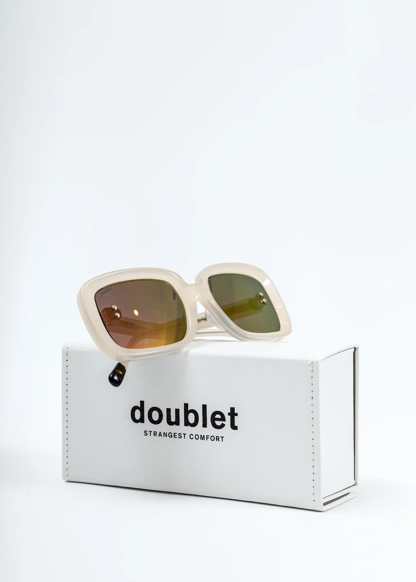 White Square Flame Sunglasses