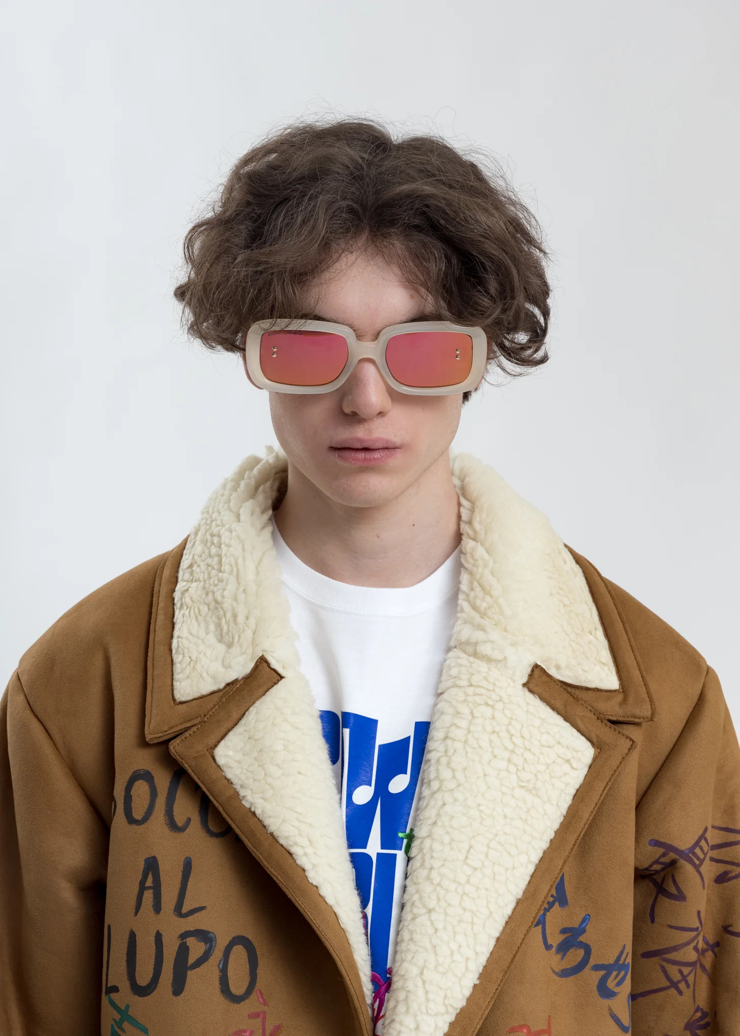White Square Flame Sunglasses - Image 2