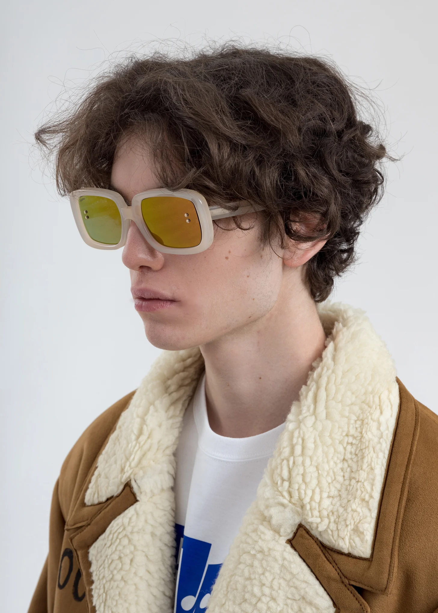 White Square Flame Sunglasses - Image 3