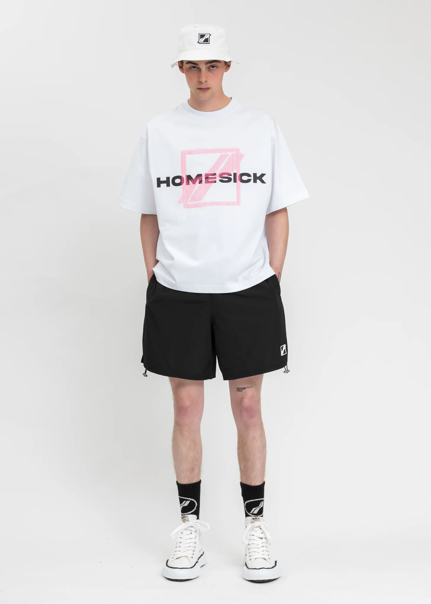 White Square Logo Bucket Hat - Image 4