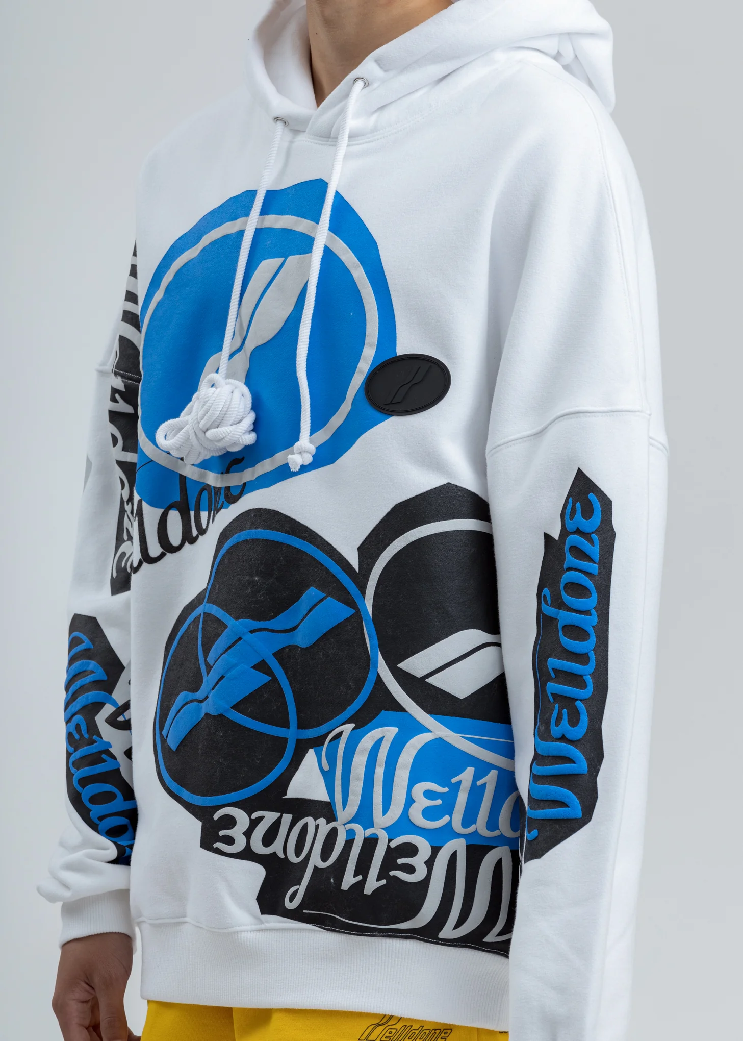 White Stacked Logo Hoodie - Image 4