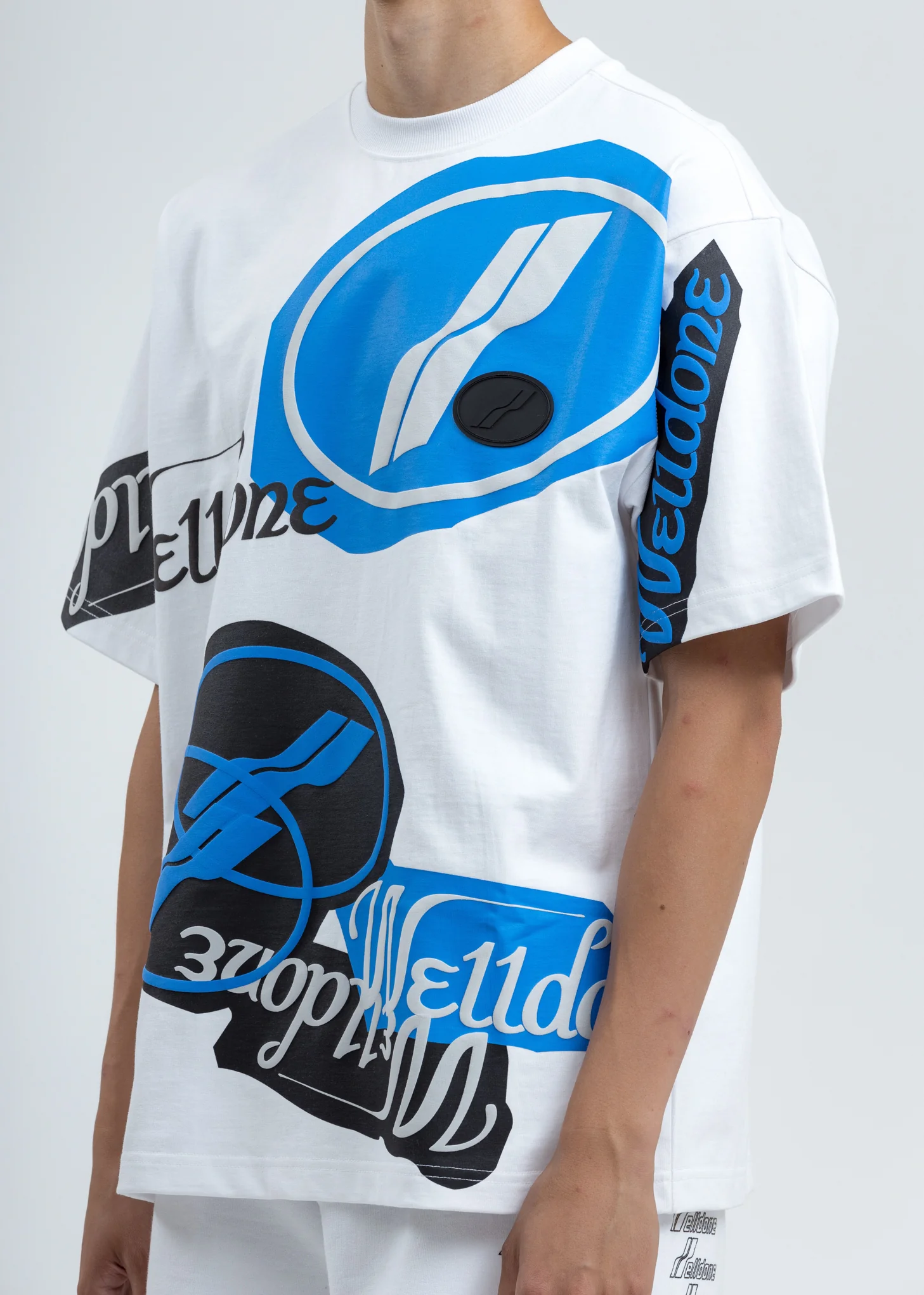 White Stacked Logo T-Shirt - Image 4