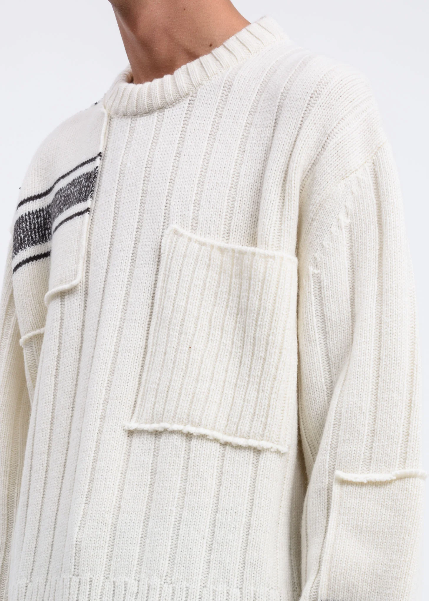 White Stitch Embroidery Sweater - Image 2