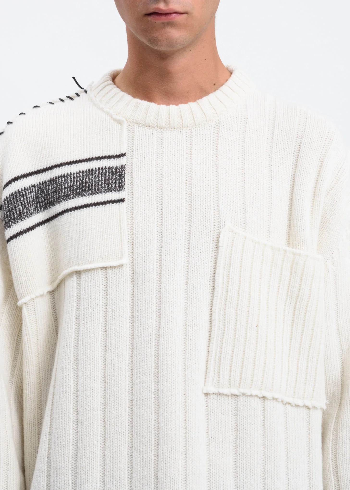 White Stitch Embroidery Sweater - Image 4
