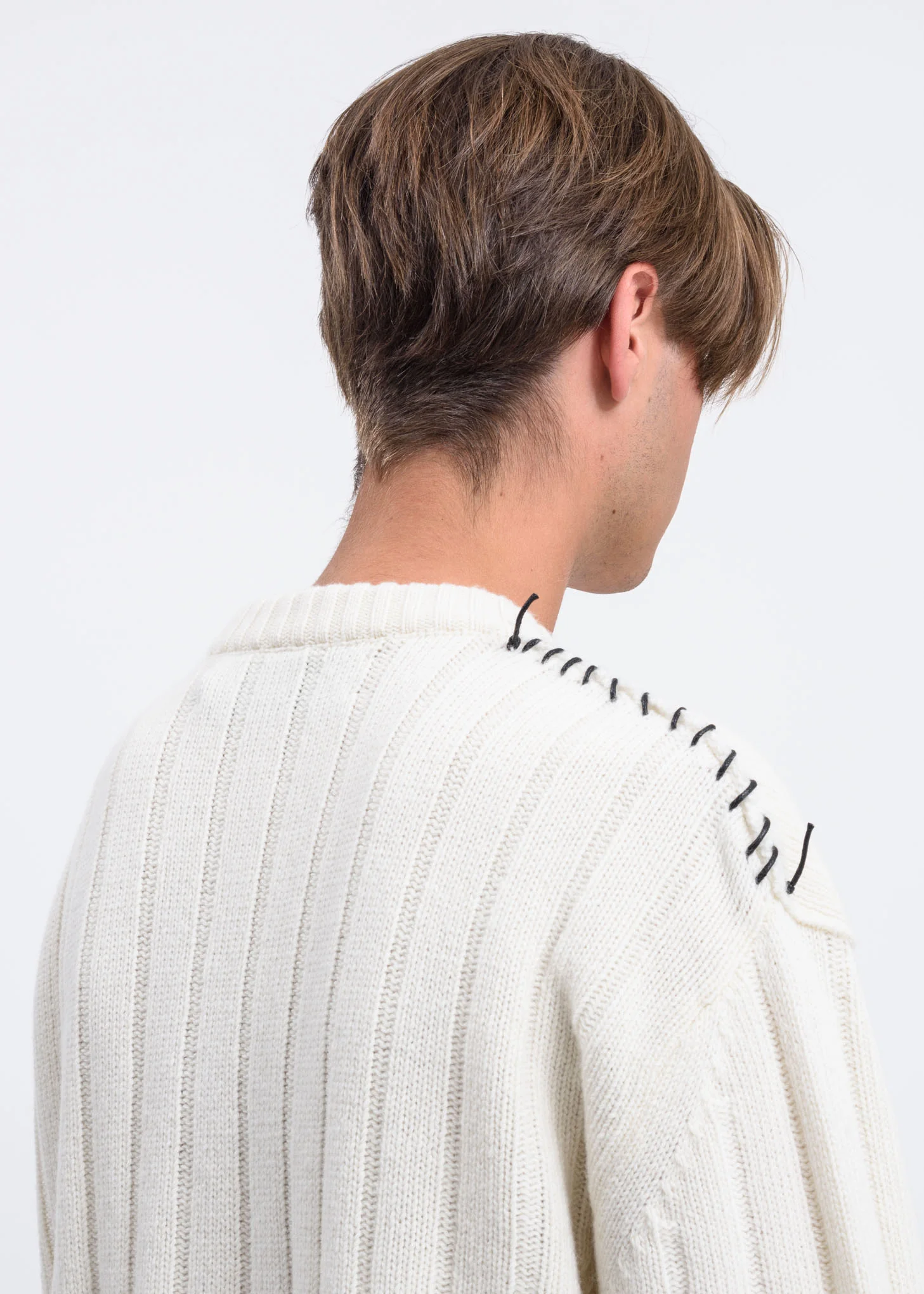 White Stitch Embroidery Sweater - Image 5