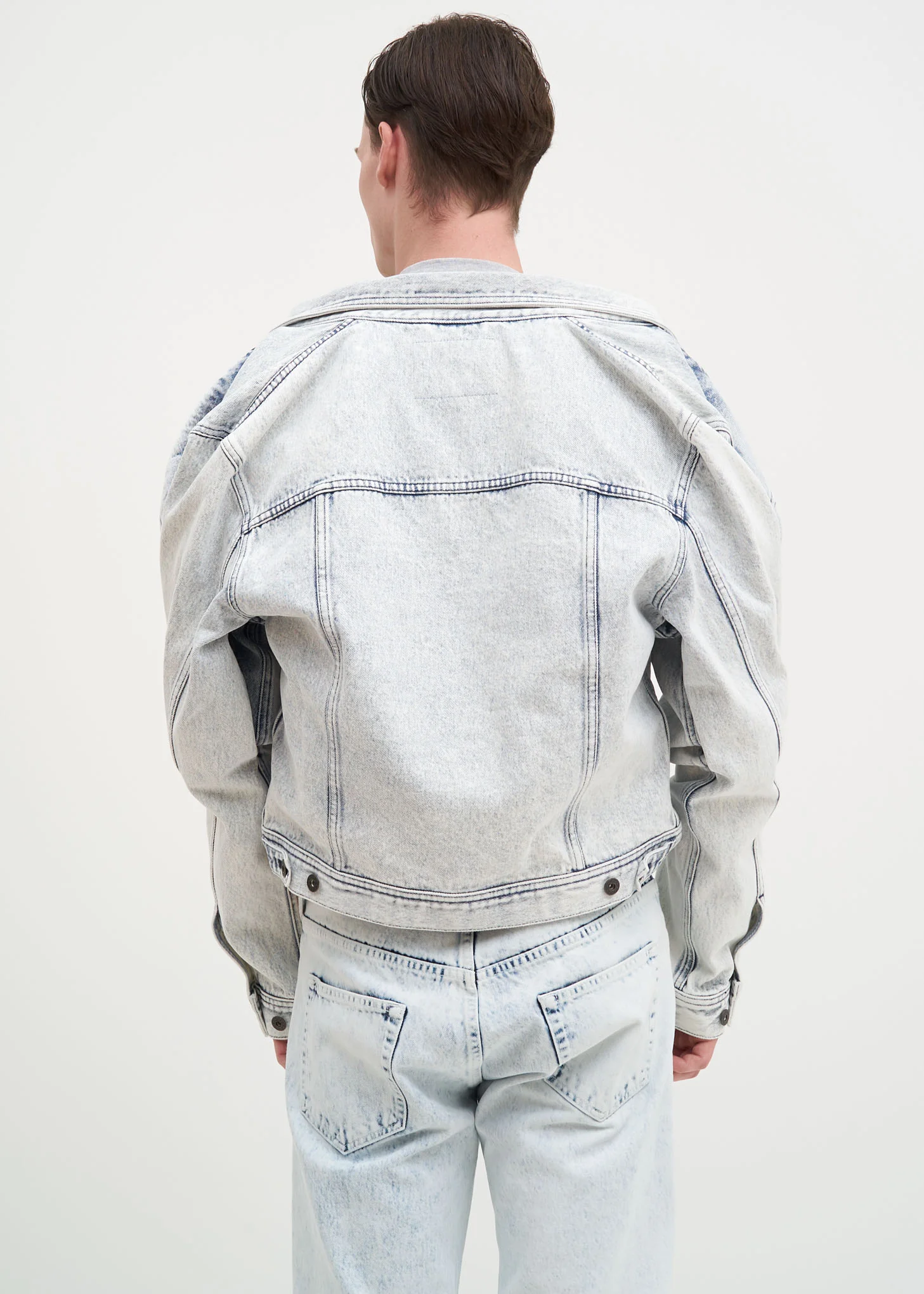 White Stonewash Double Front Jacket - Image 5