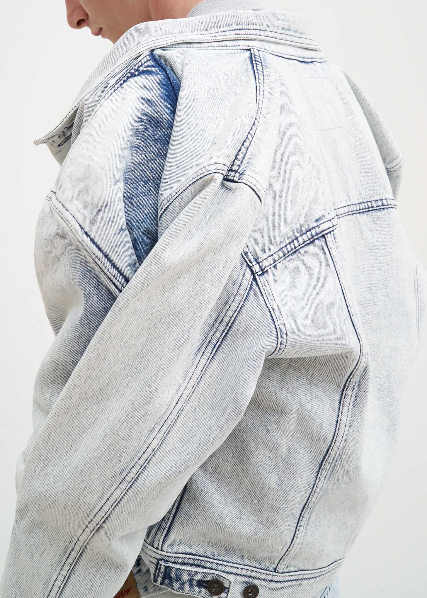 White Stonewash Double Front Jacket - Image 6