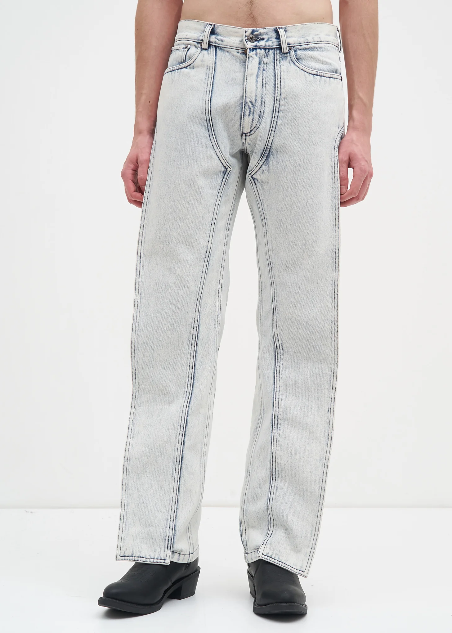 White Stonewash XL Pocket Jean