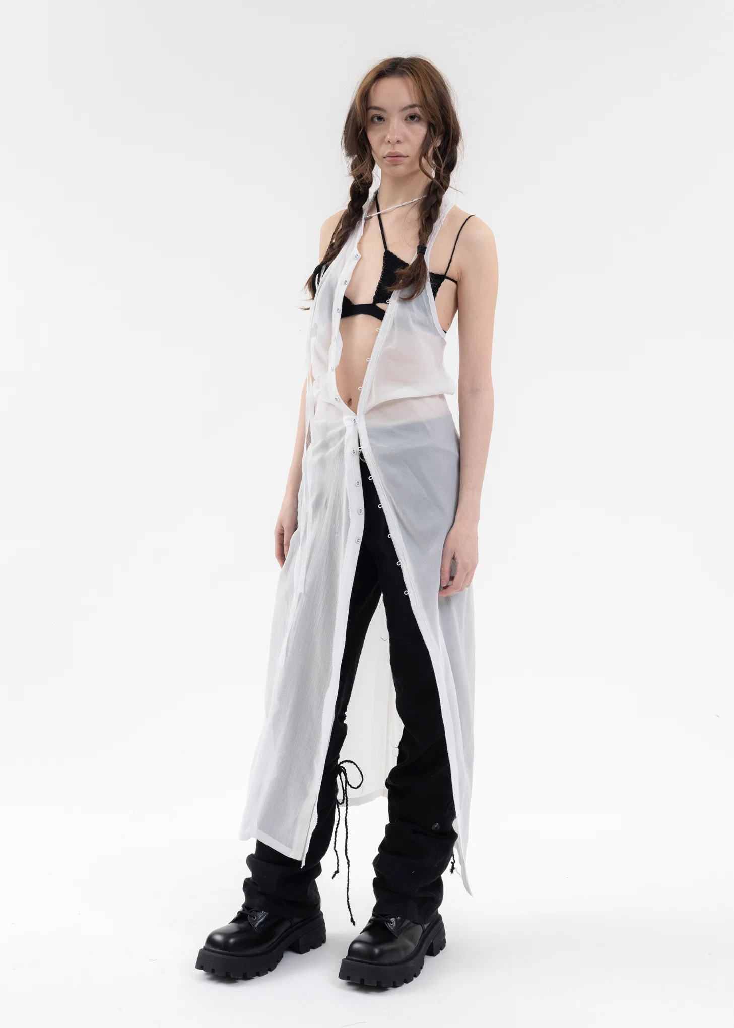 WHITE STRAP LONG DRESS - Image 10