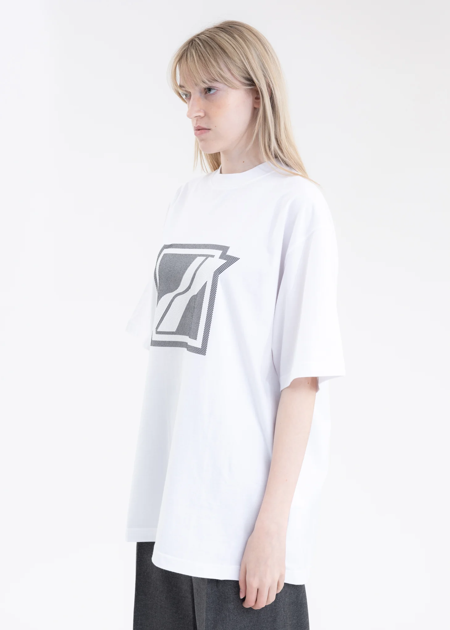 WHITE STRIPE BIG LOGO T-SHIRT - Image 3