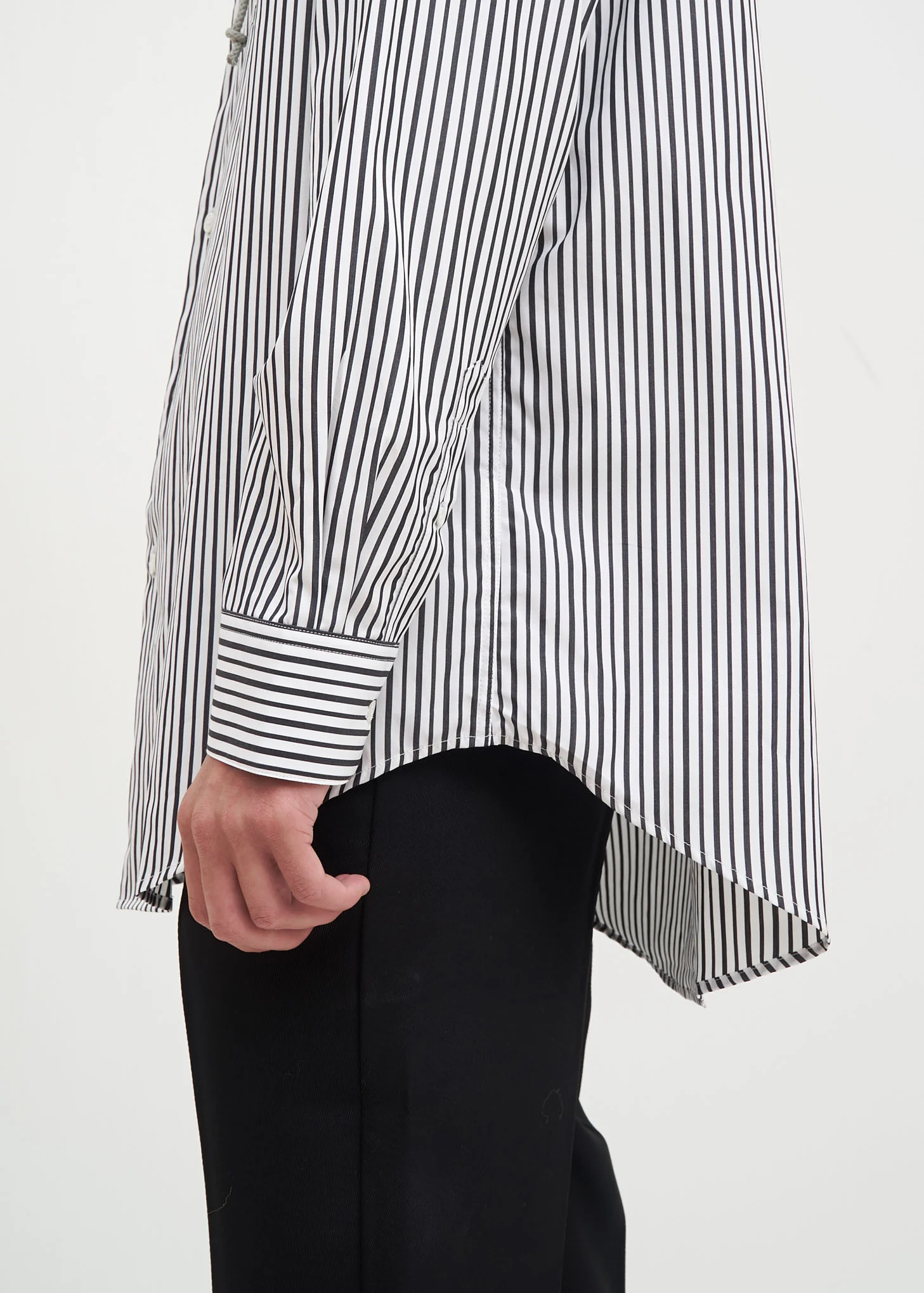 White Stripe Riley Hooded Shirt - Image 5