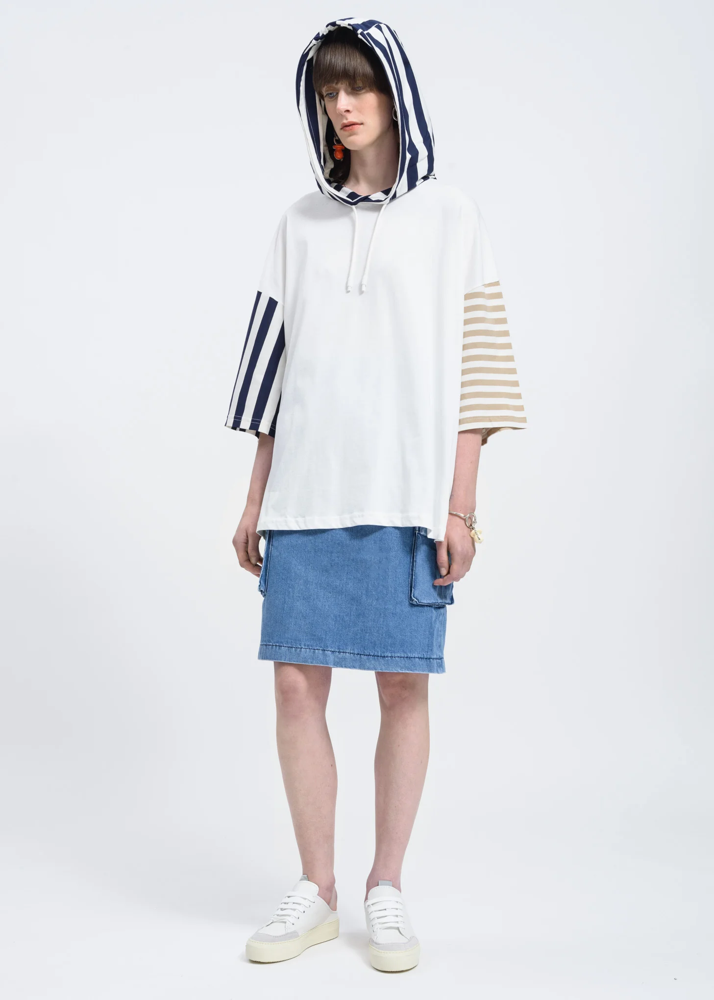 White Stripes Hooded T-Shirt - Image 4