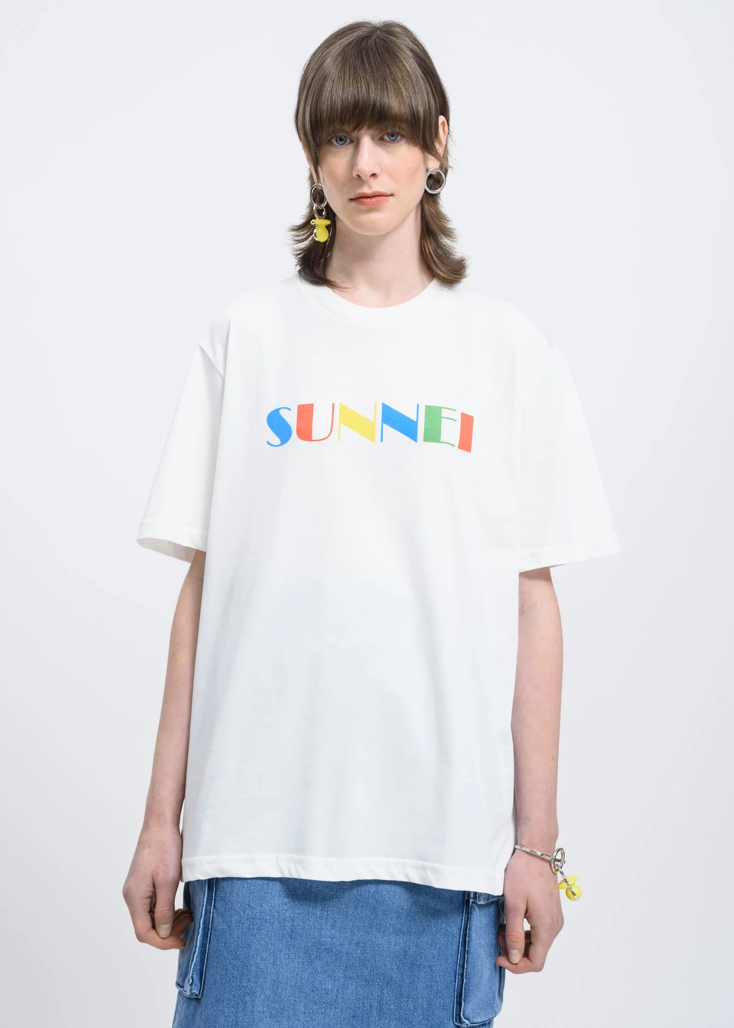 White Sunnei "Google" Logo T-Shirt