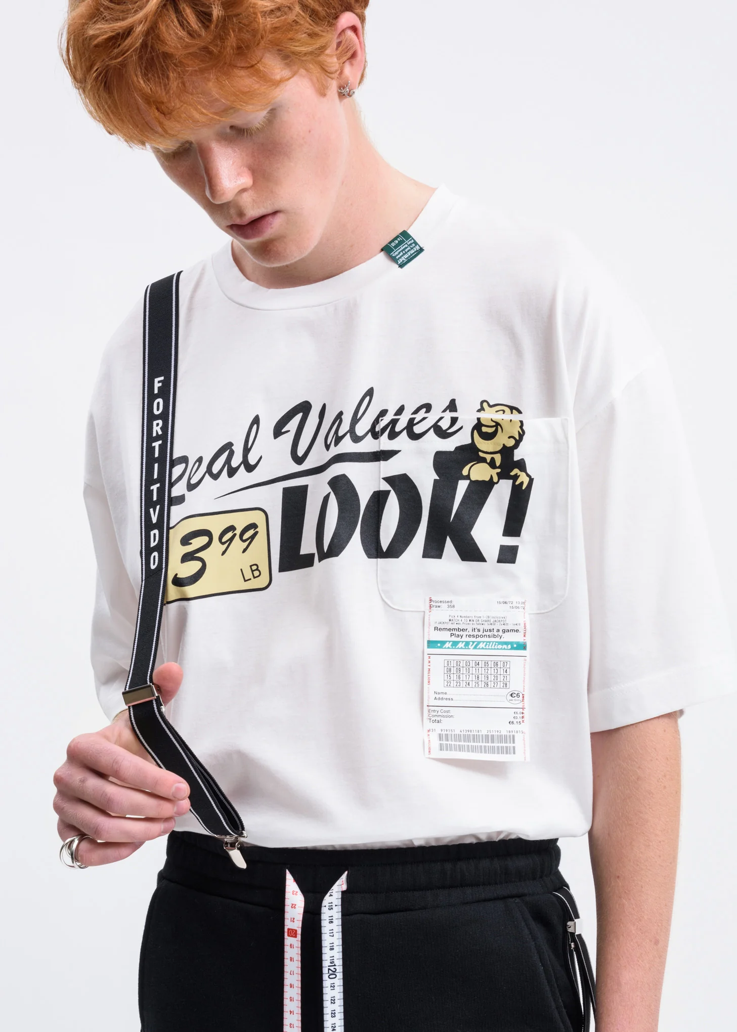 White Suspenders T-Shirt - Image 5