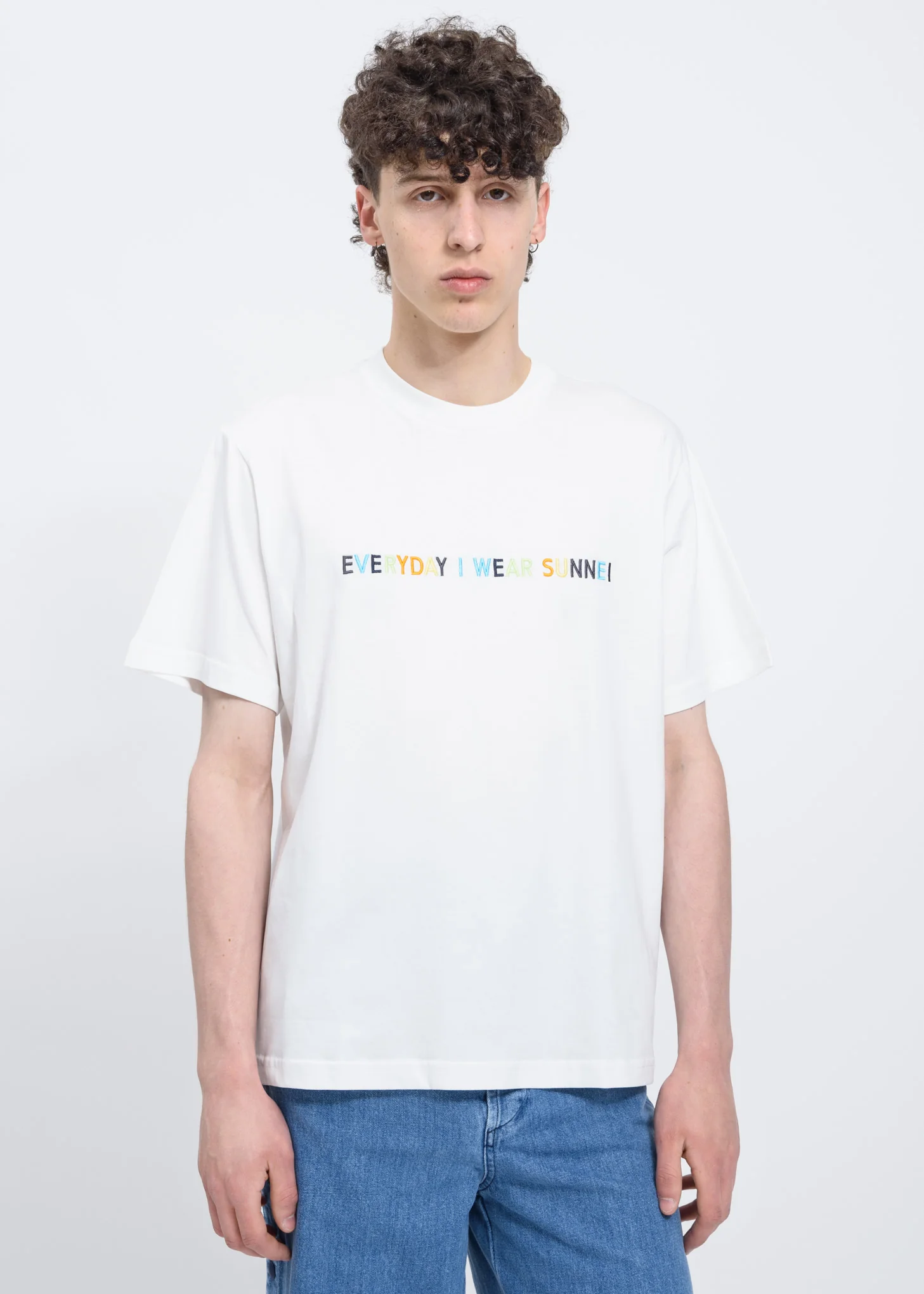 White T-Shirt w/ Embroidery EIWS