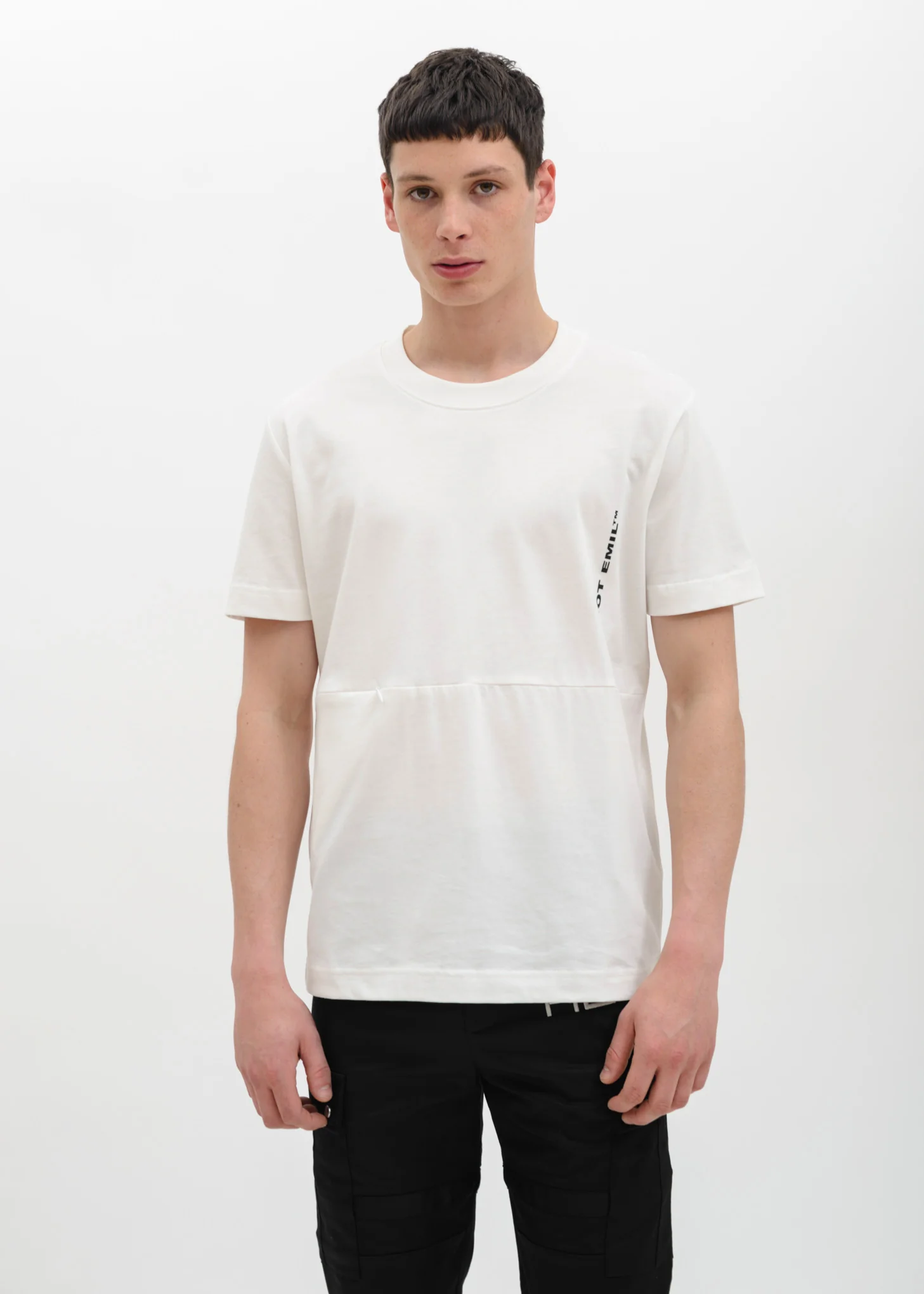 White T-Shirt w/ Zipper Opening